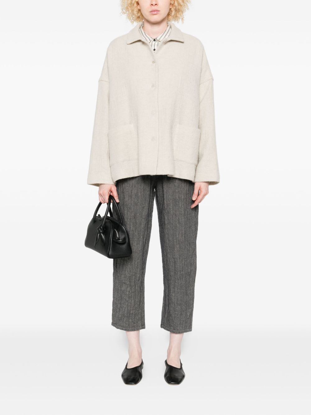 Apuntob Linen And Wool Jacket In Neutral