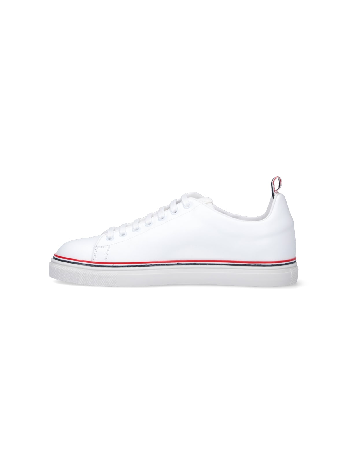 THOM BROWNE CALF LEATHER TENNIS SHOES