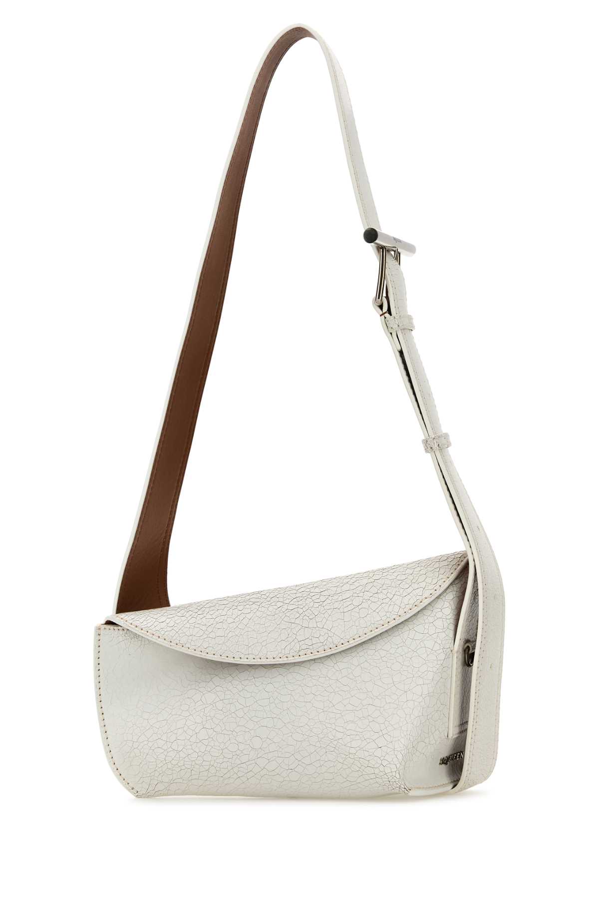 Shop Alexander Mcqueen White Leather Sling Crossbody Bag In Whitecognacsilver