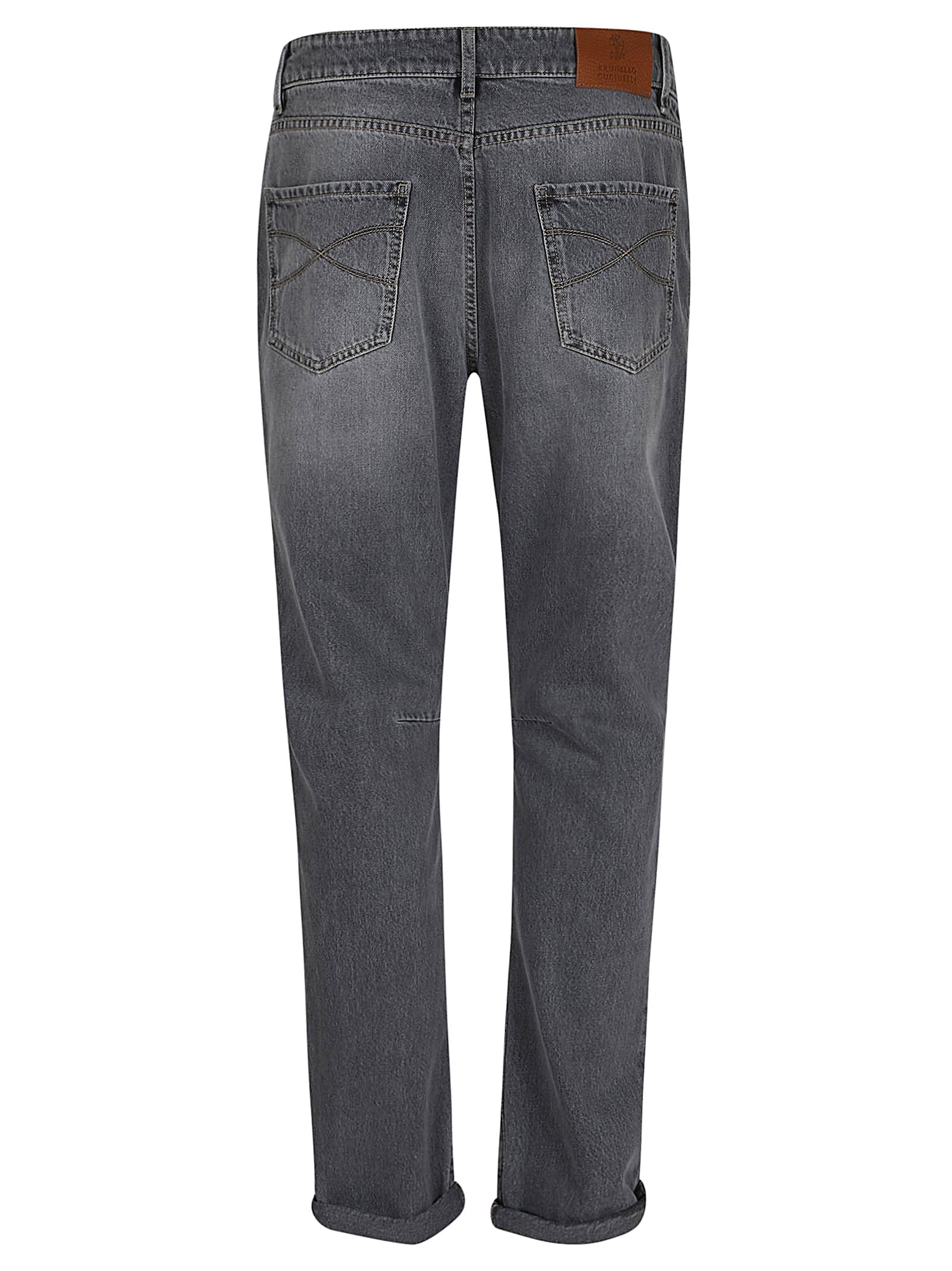 Shop Brunello Cucinelli Denim Pants In Denim Grigio Medio