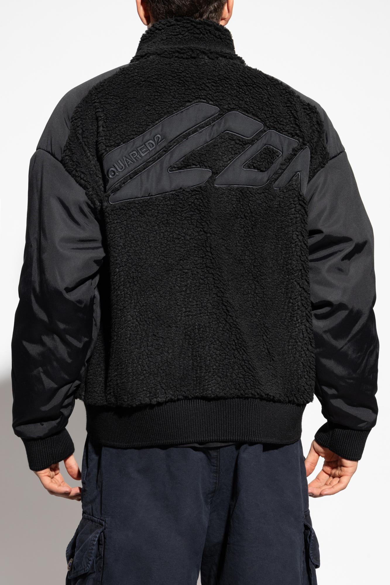 Dsquared2 Fleece Sweatshirt With A Stand-up Collar In Black