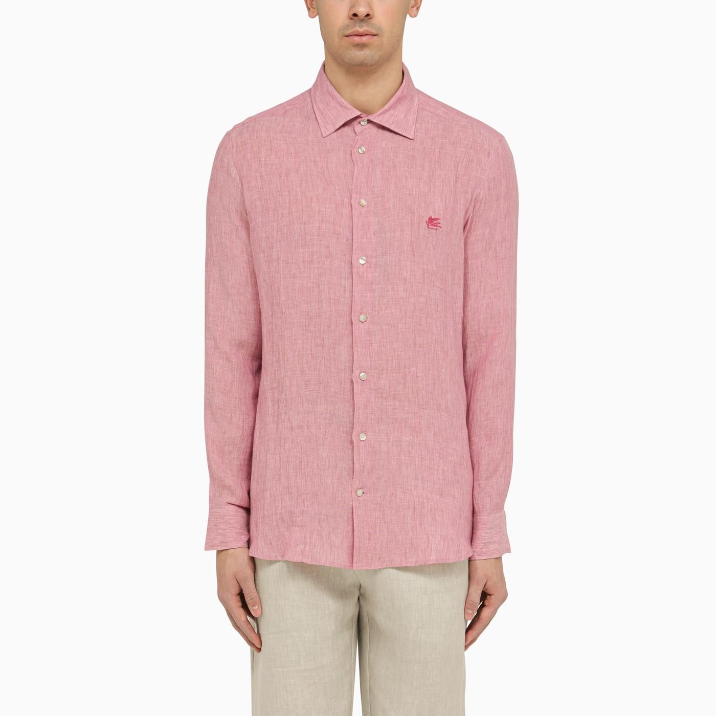 Shop Etro Red Linen Shirt In Pink