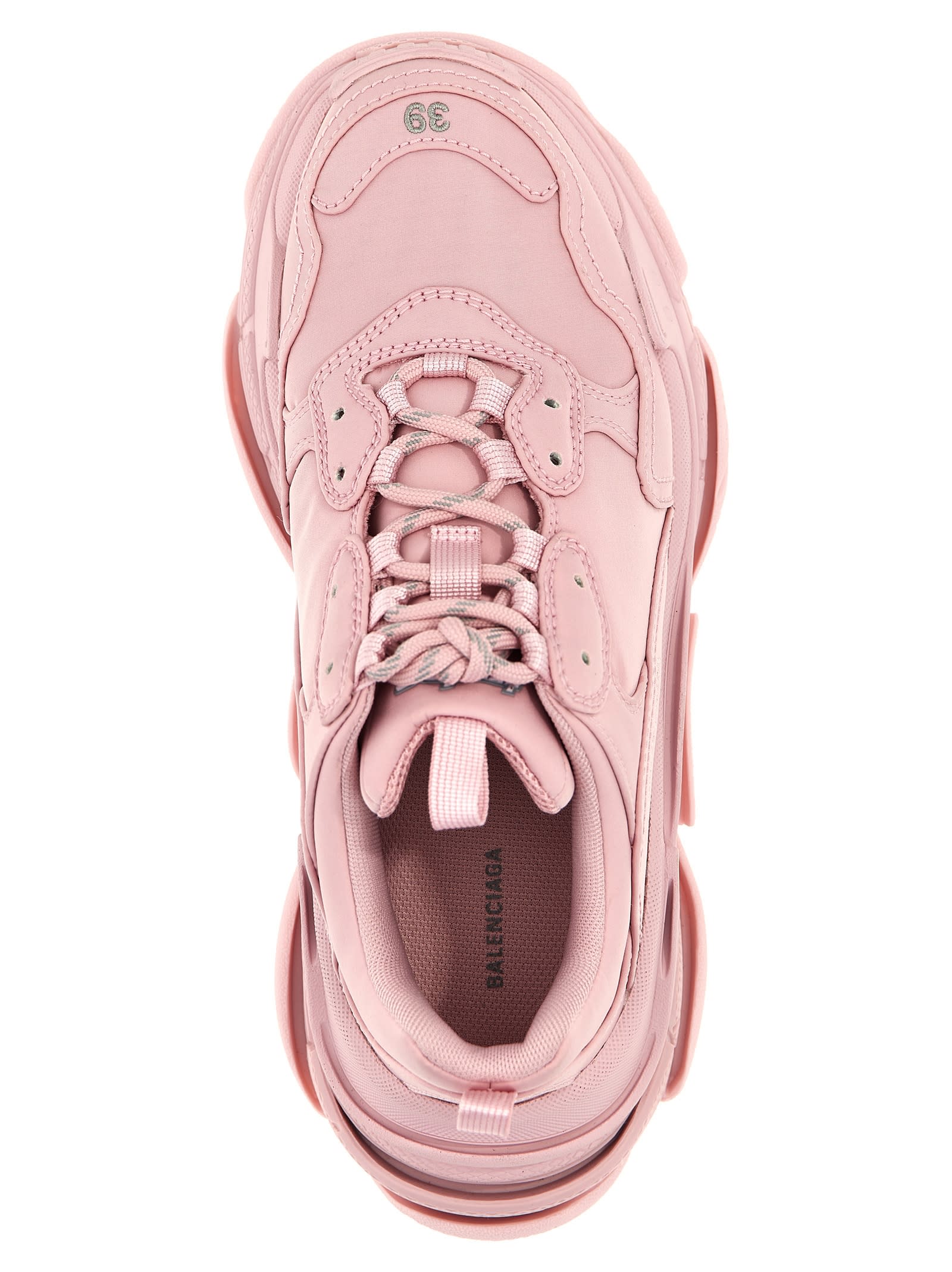 Shop Balenciaga Triple S Satin Sneakers In Pink