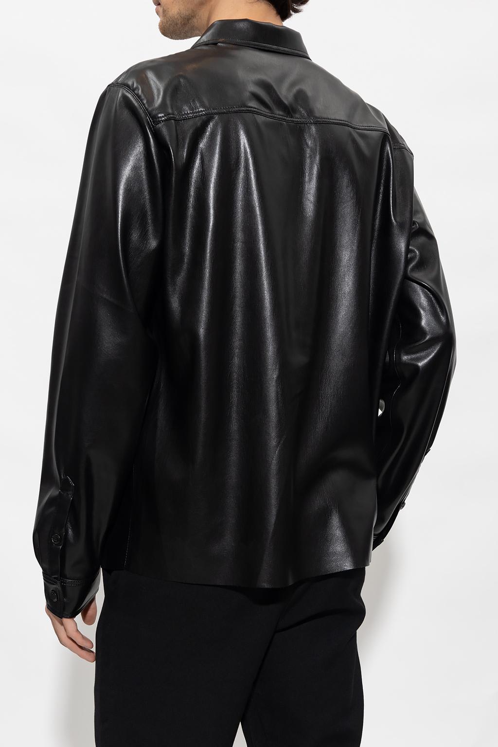 Shop Nanushka Duco Shirt In Vegan Leather In Black