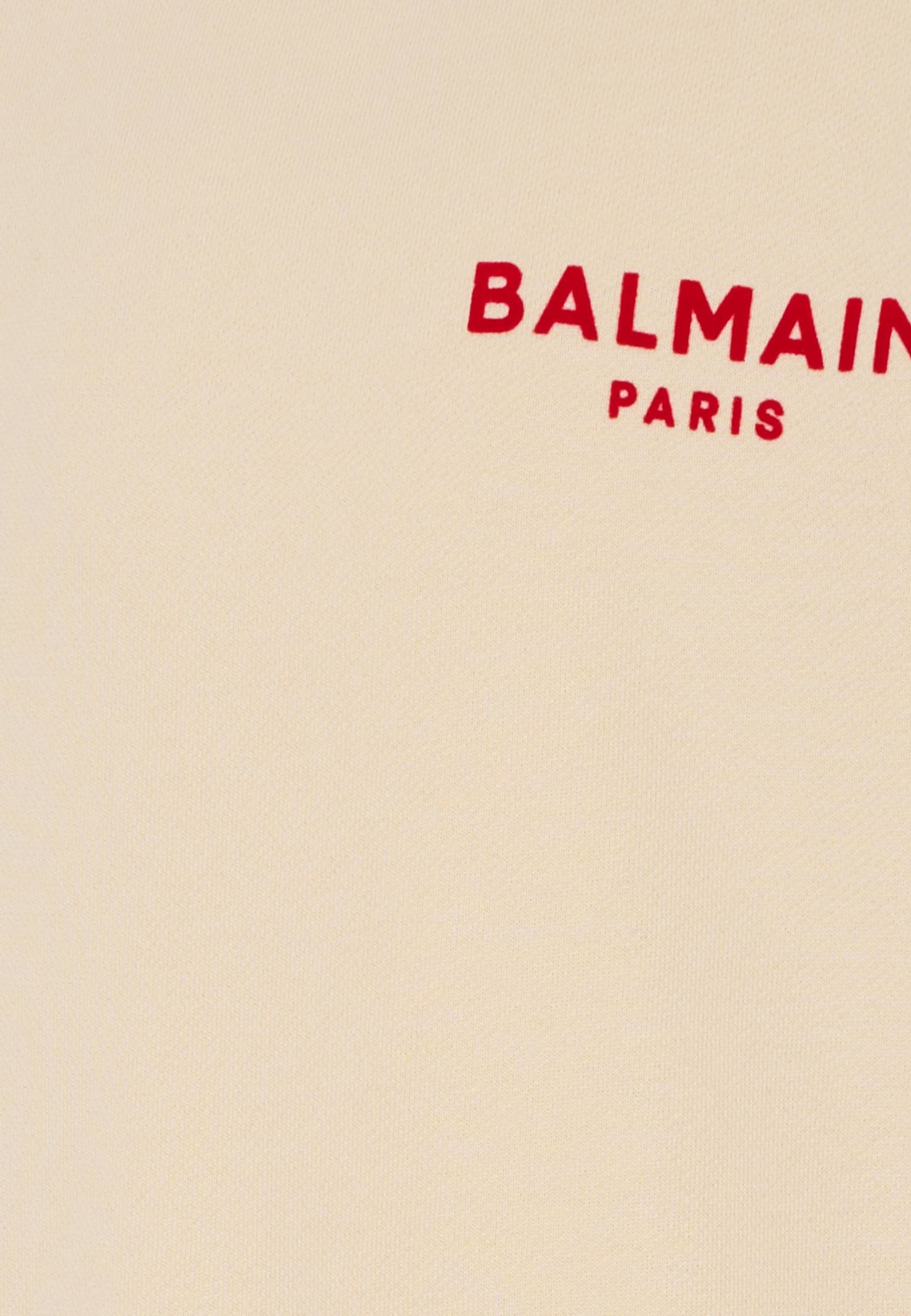 Balmain Beige Sweatshirt For Kids With Logo In Neutral