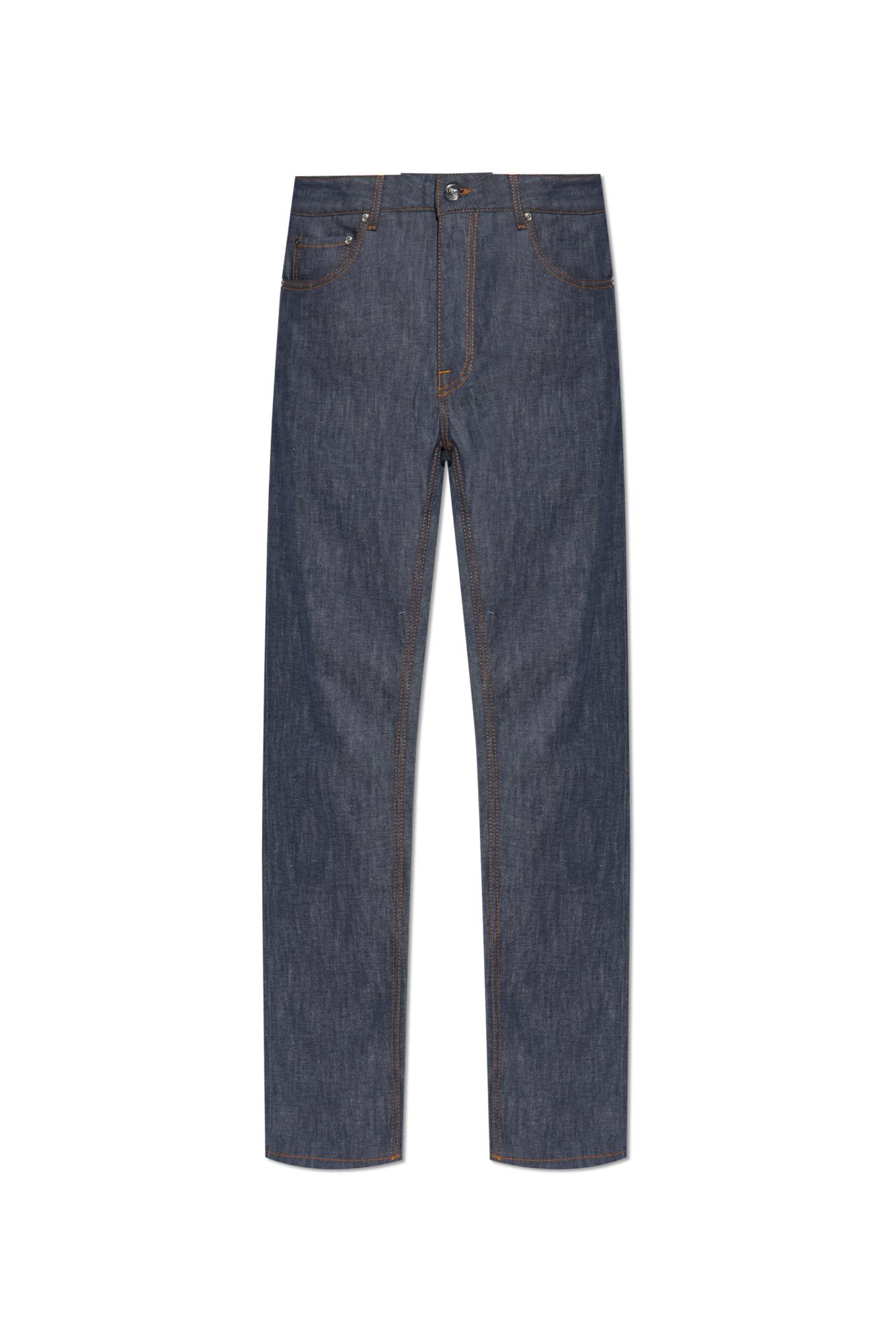 Etro Belt Loop Denim Trousers In Blue