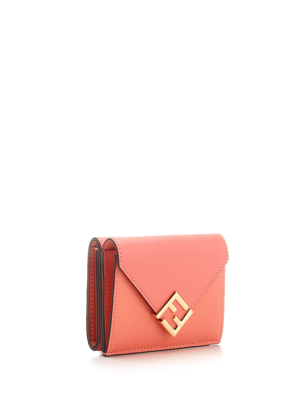 Shop Fendi Ff Diamonds Tri-fold Wallet In Rose