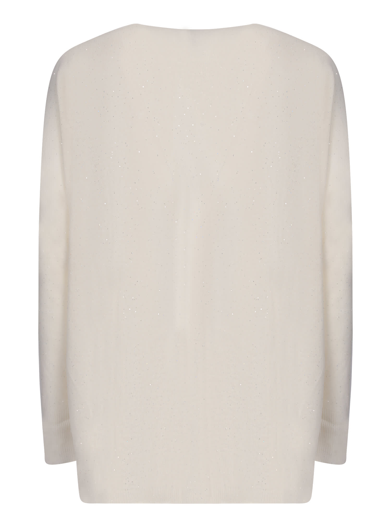 Shop Fabiana Filippi White Wool Sweater With Sequins