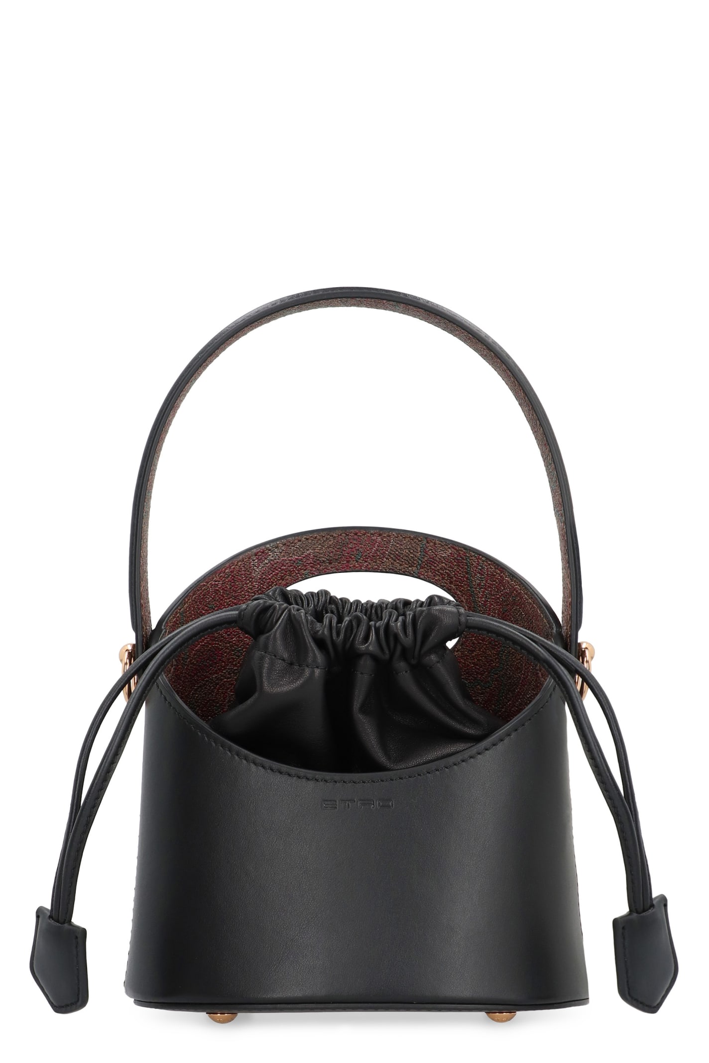 Etro Saturno Mini Bucket Bag In Black
