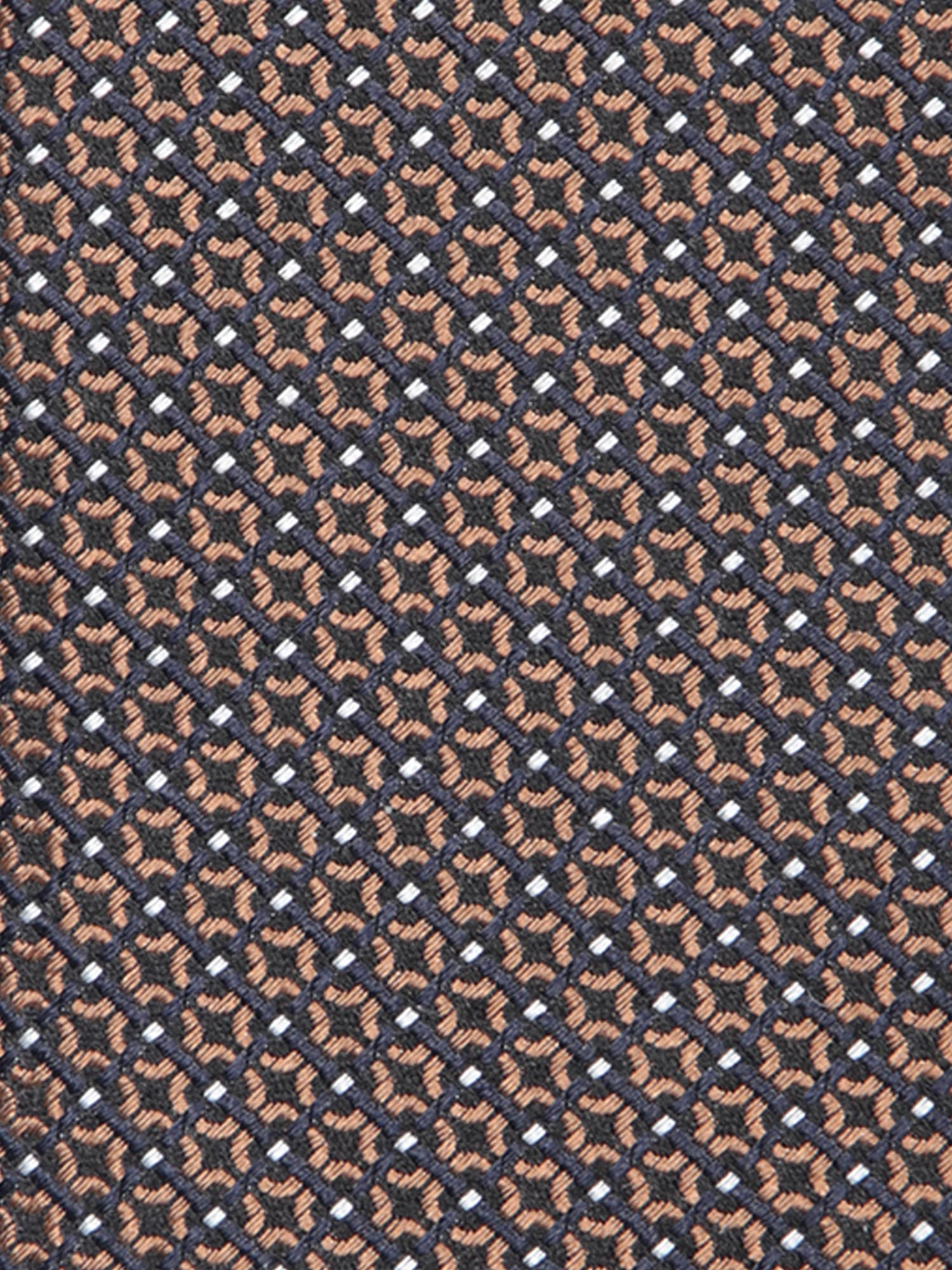 Canali Geometric Micro Pattern Beige And Black Tie In Black