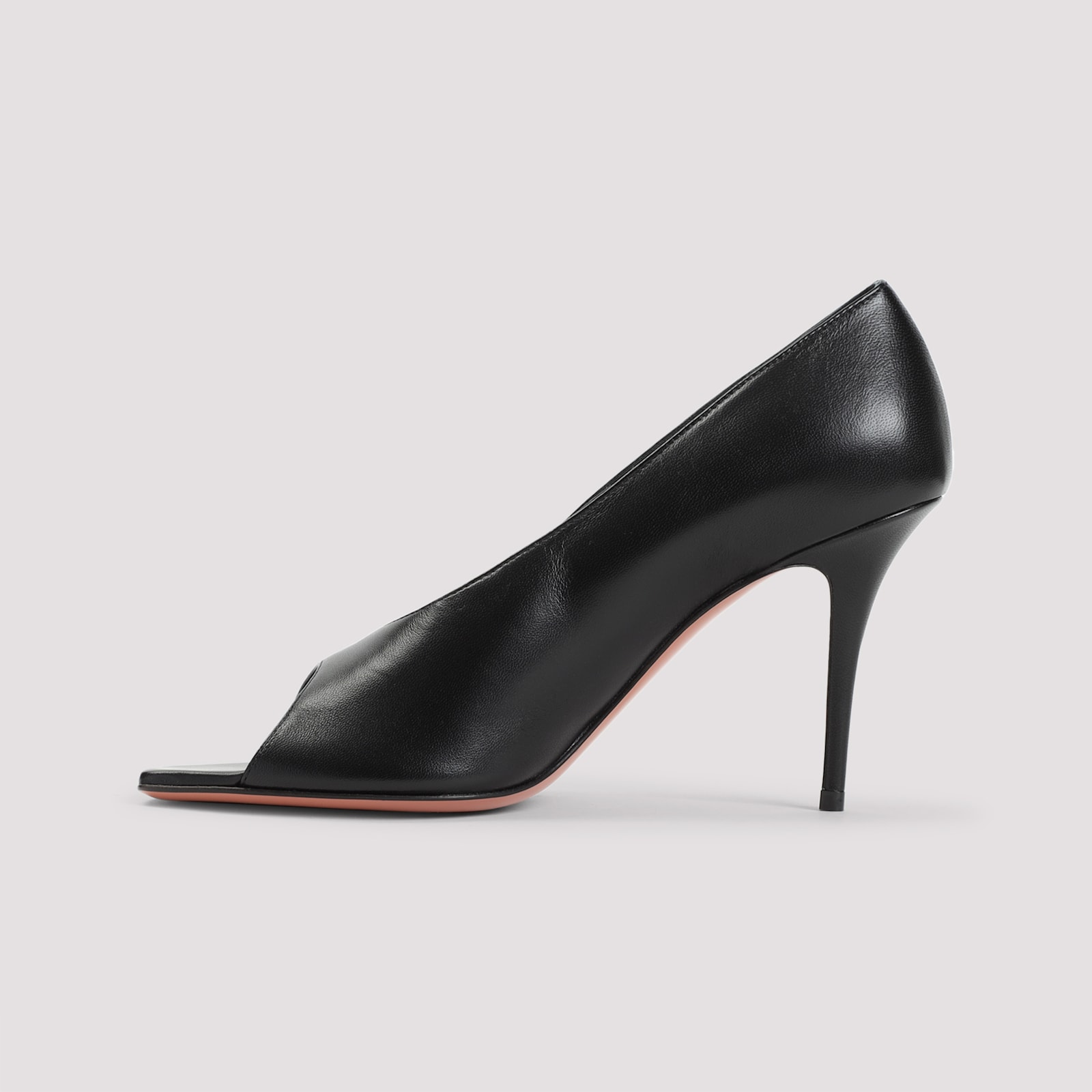 Amina Muaddi Julianne 90 Nappa Leather Sandals In Black