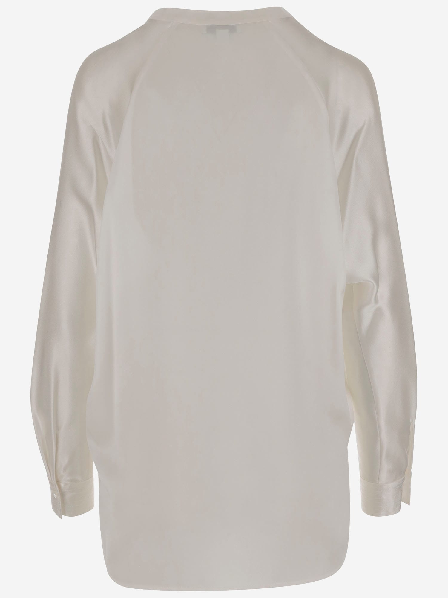 Vince Silk Satin Blouse In White