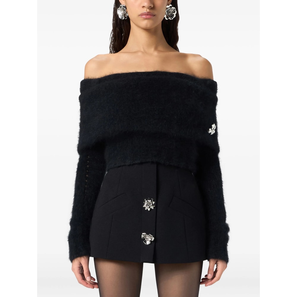 Blumarine Sweaters Blacks And Greys In Black