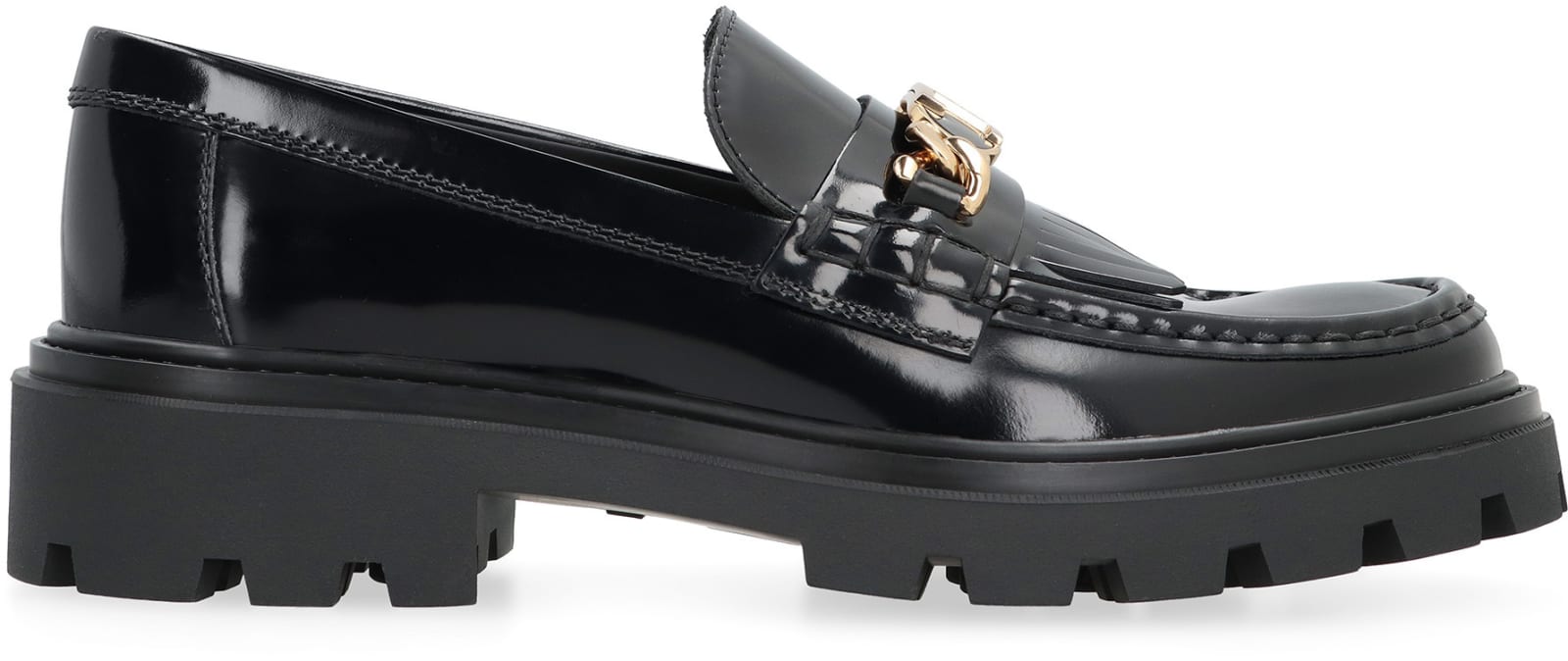 Shop Tod's Leather Loafers In Black