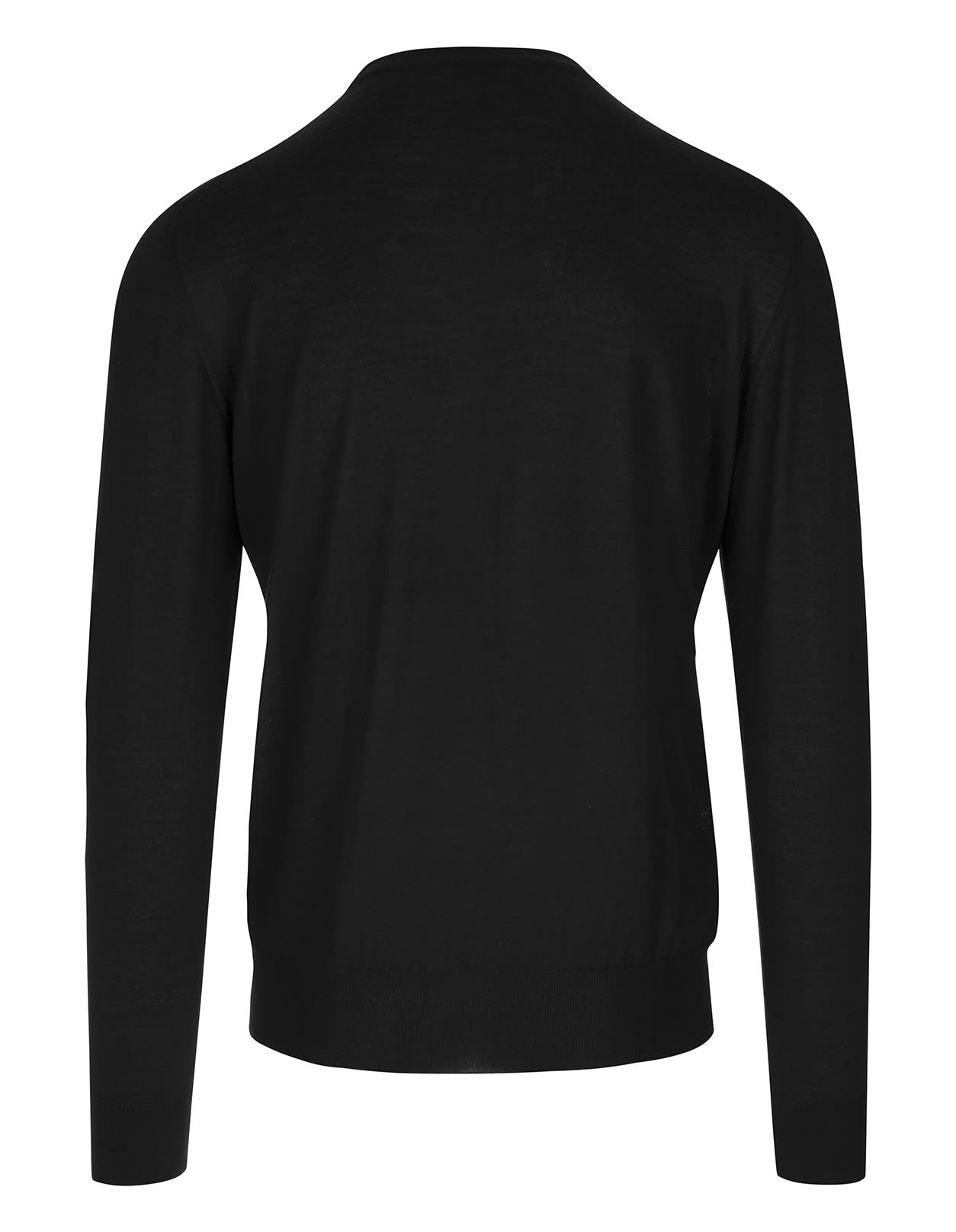 Shop Fedeli Man Crew Neck Pullover In Black Cashmere