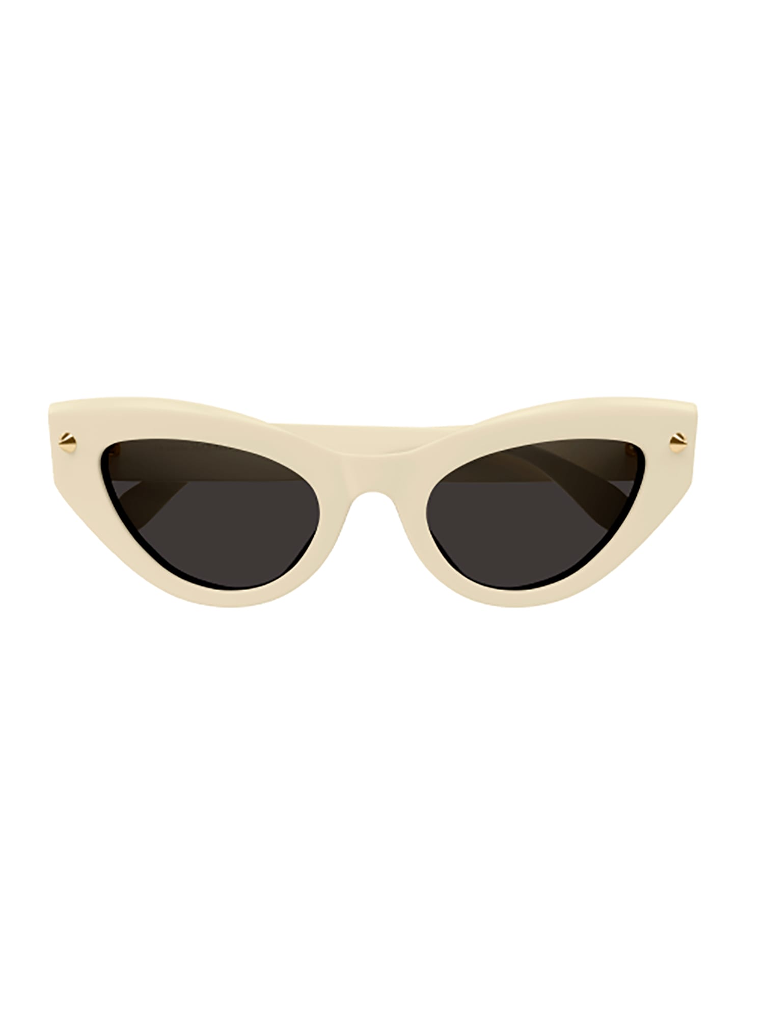 Shop Alexander Mcqueen Am0407s Sunglasses In Ivory Ivory Grey