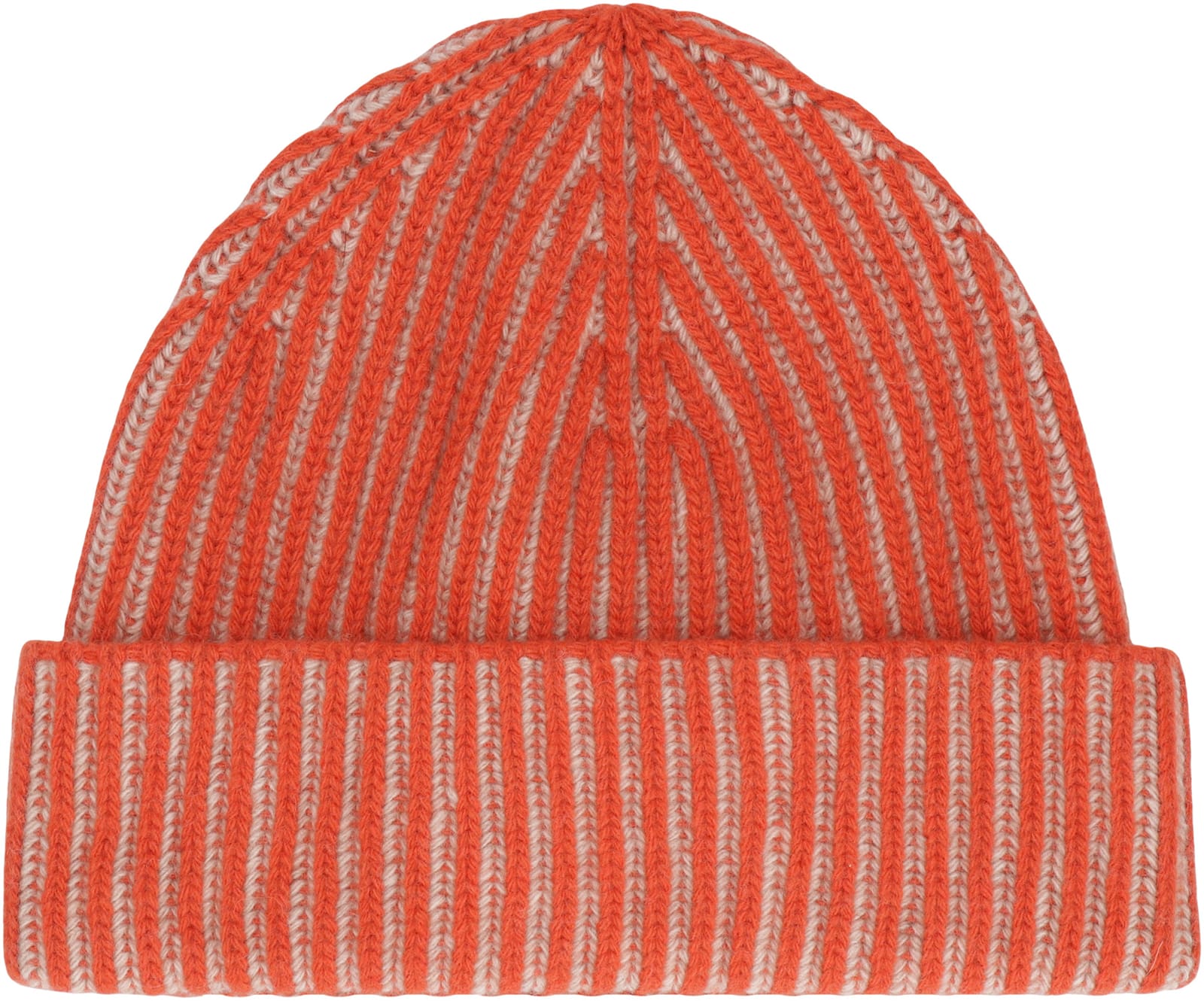Moorer Davis Knitted Beanie In Orange