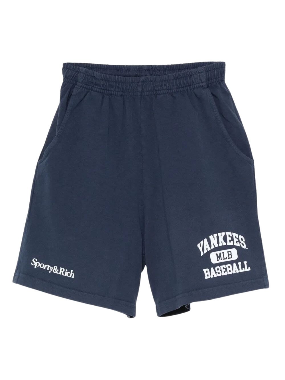 Sporty &amp; Rich Yankees Ivy Gym Short In Blue
