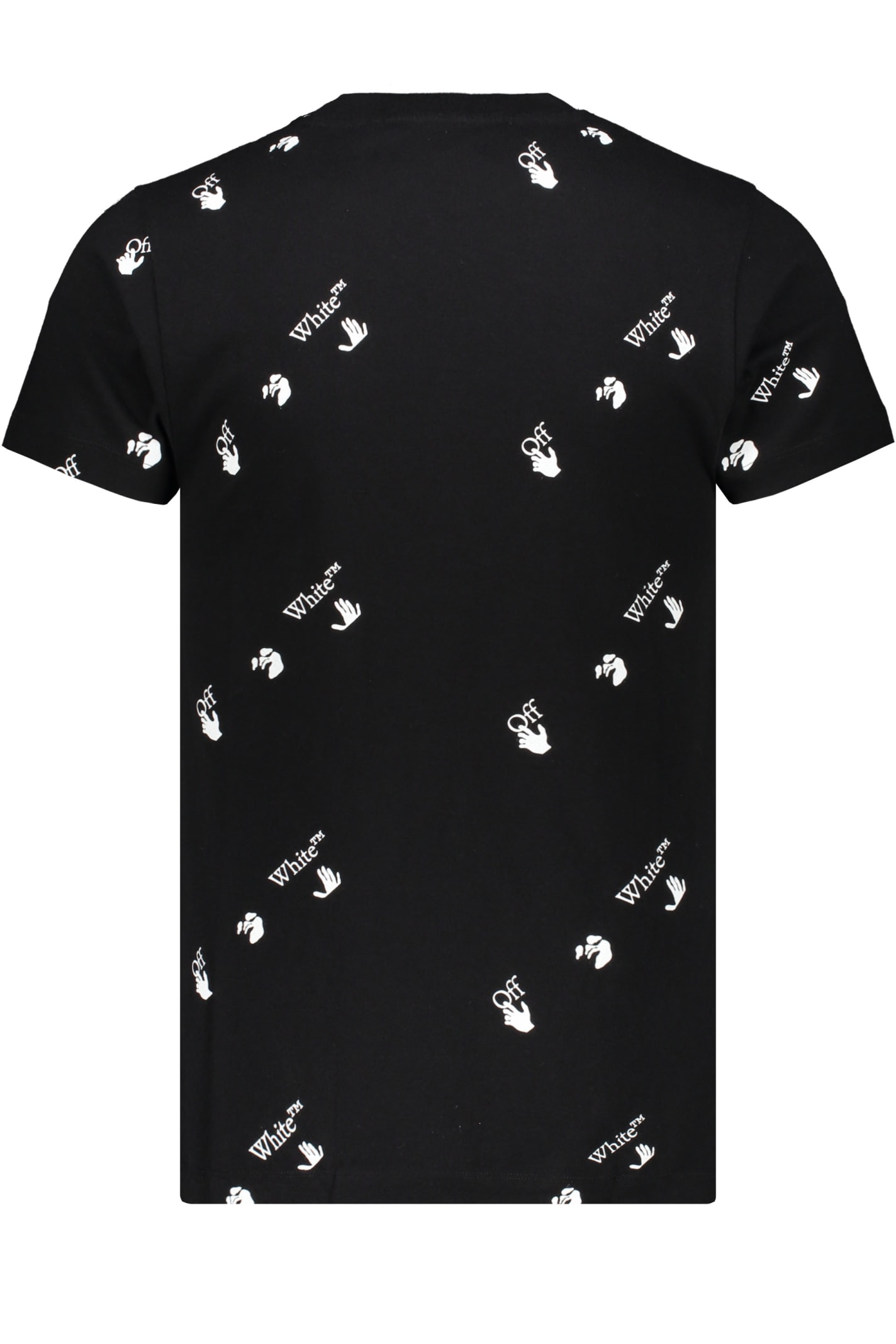 Shop Off-white Short Sleeve Printed Cotton T-shirt In Black