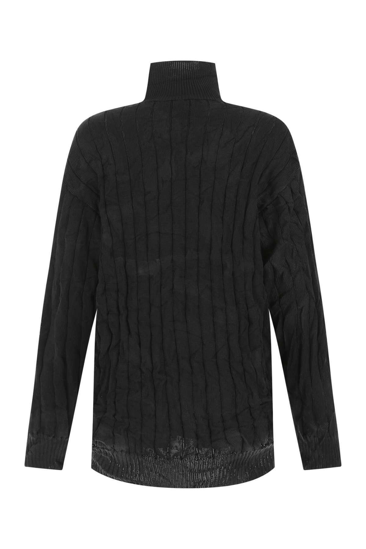 Shop Balenciaga Black Silk Blend Oversize Sweater In 0100