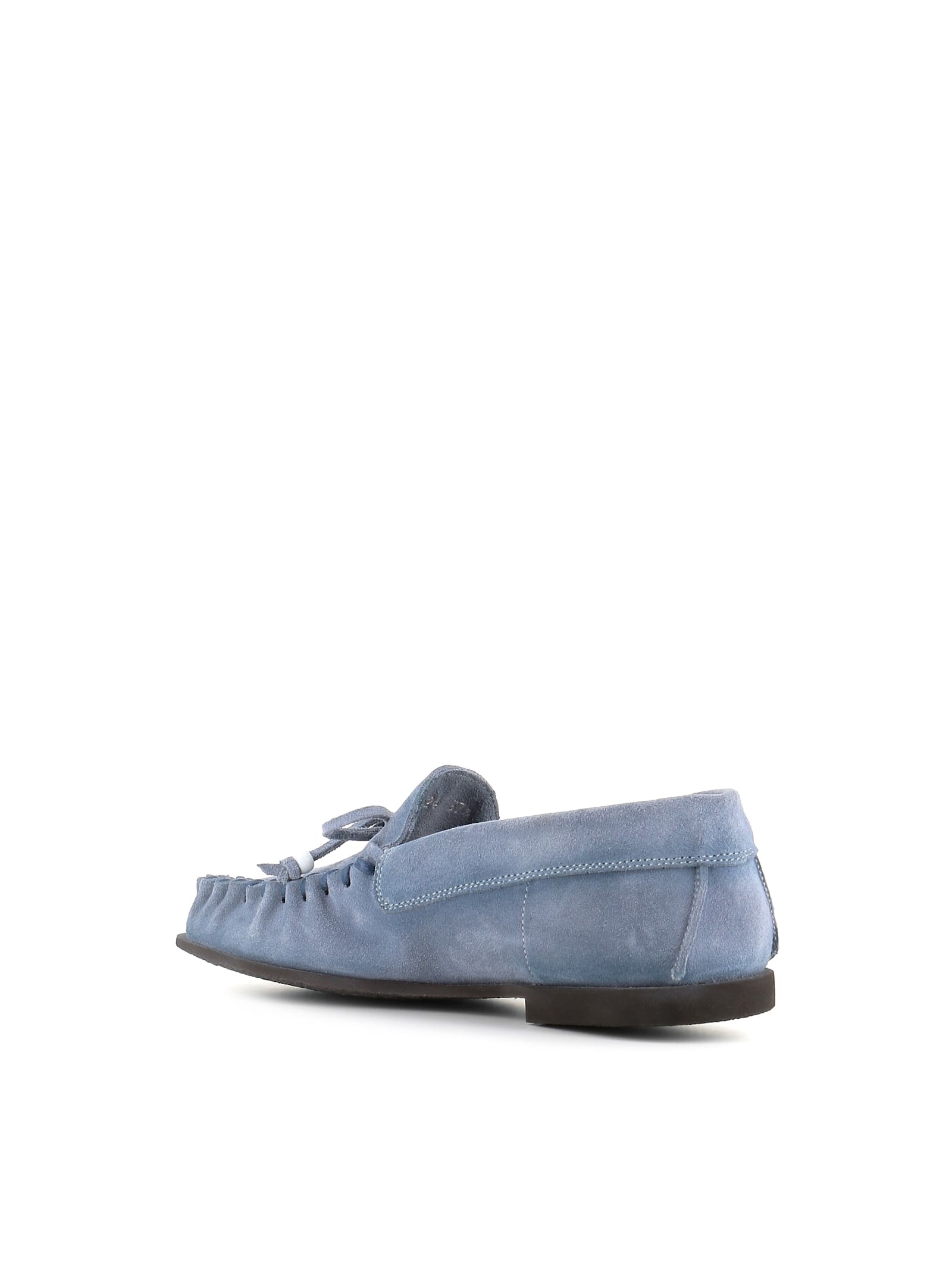 Alexander Hotto Suede Moccasin Loafers In Light Blue