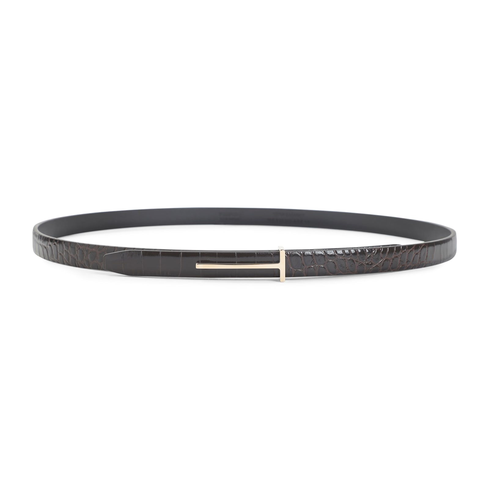 Tom Ford Black Leather Belt In Gray