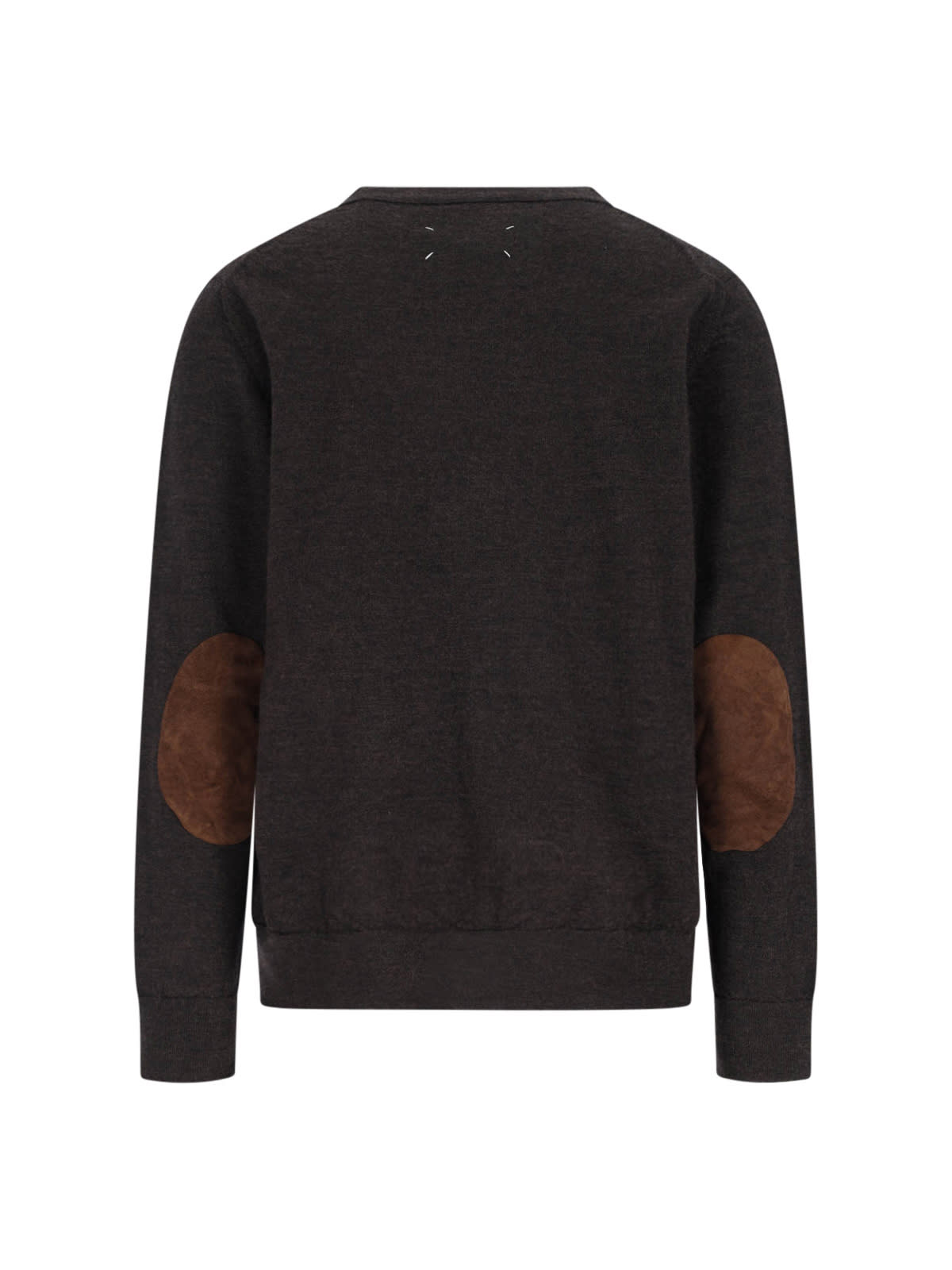 Maison Margiela Suede Patch Cardigan Sweaters And Cardigans Brown In Black