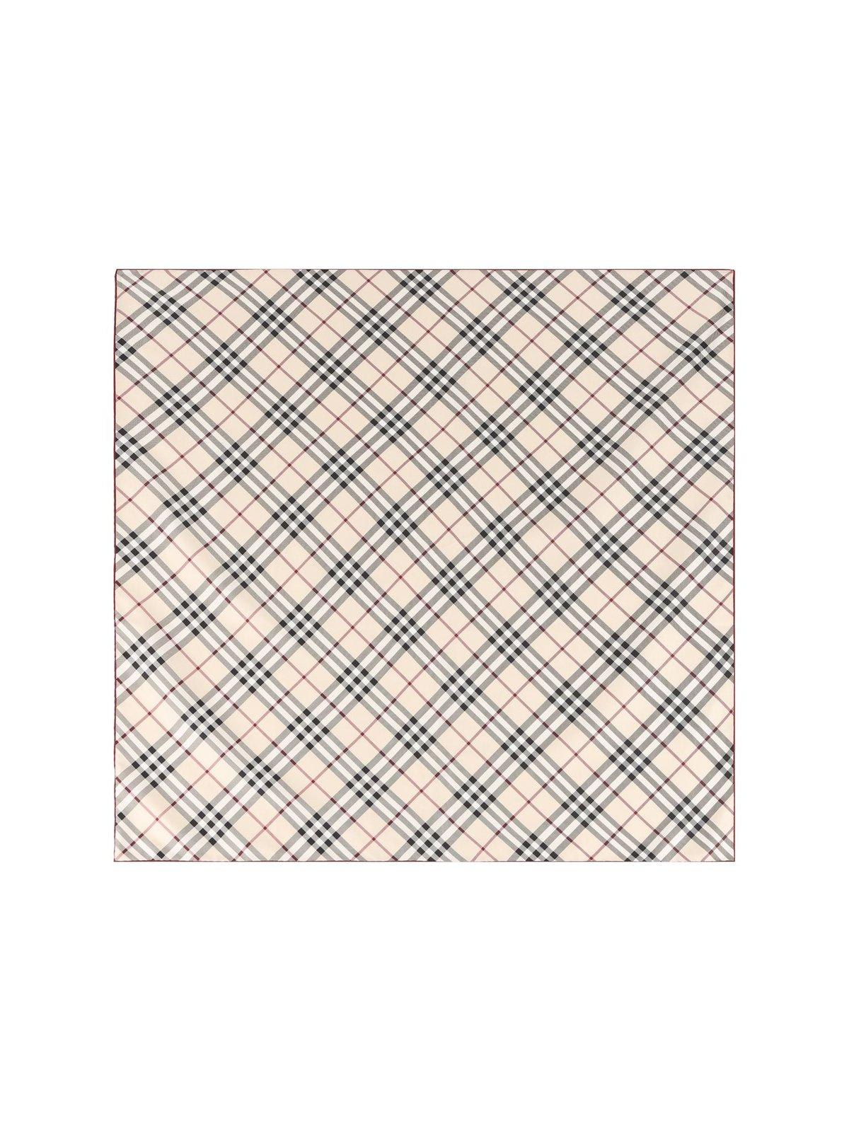 Shop Burberry Check Printed Square Scarf In Stone