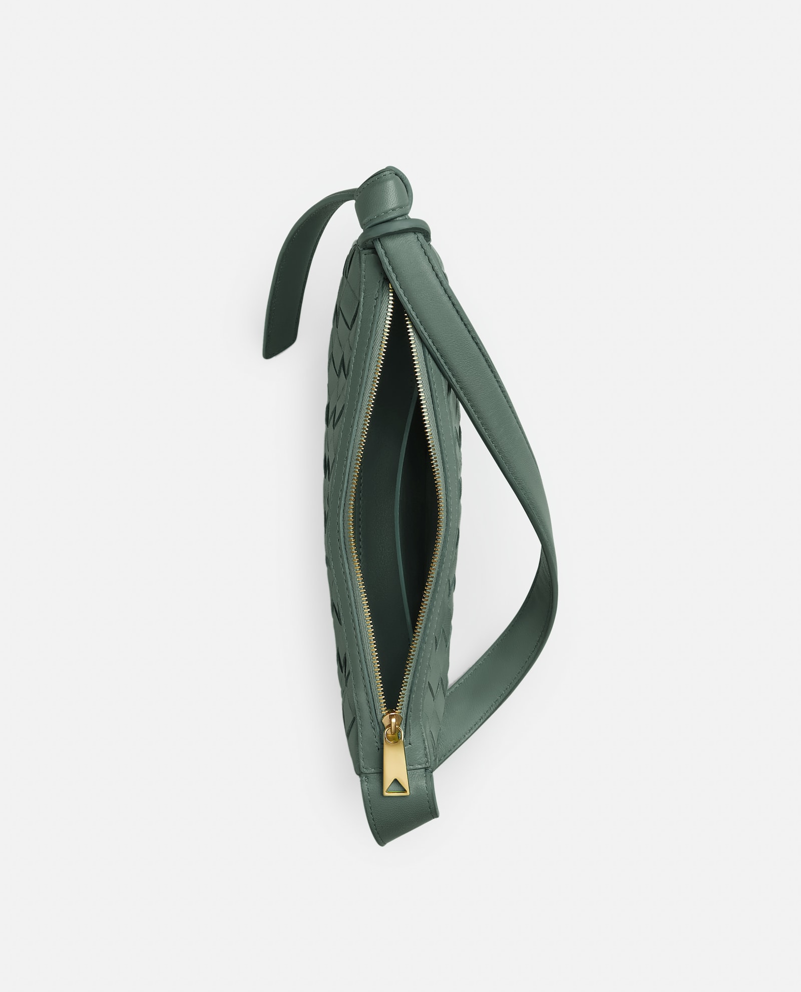 Shop Bottega Veneta Mini Sunrise Leather Shoulder Bag In Green