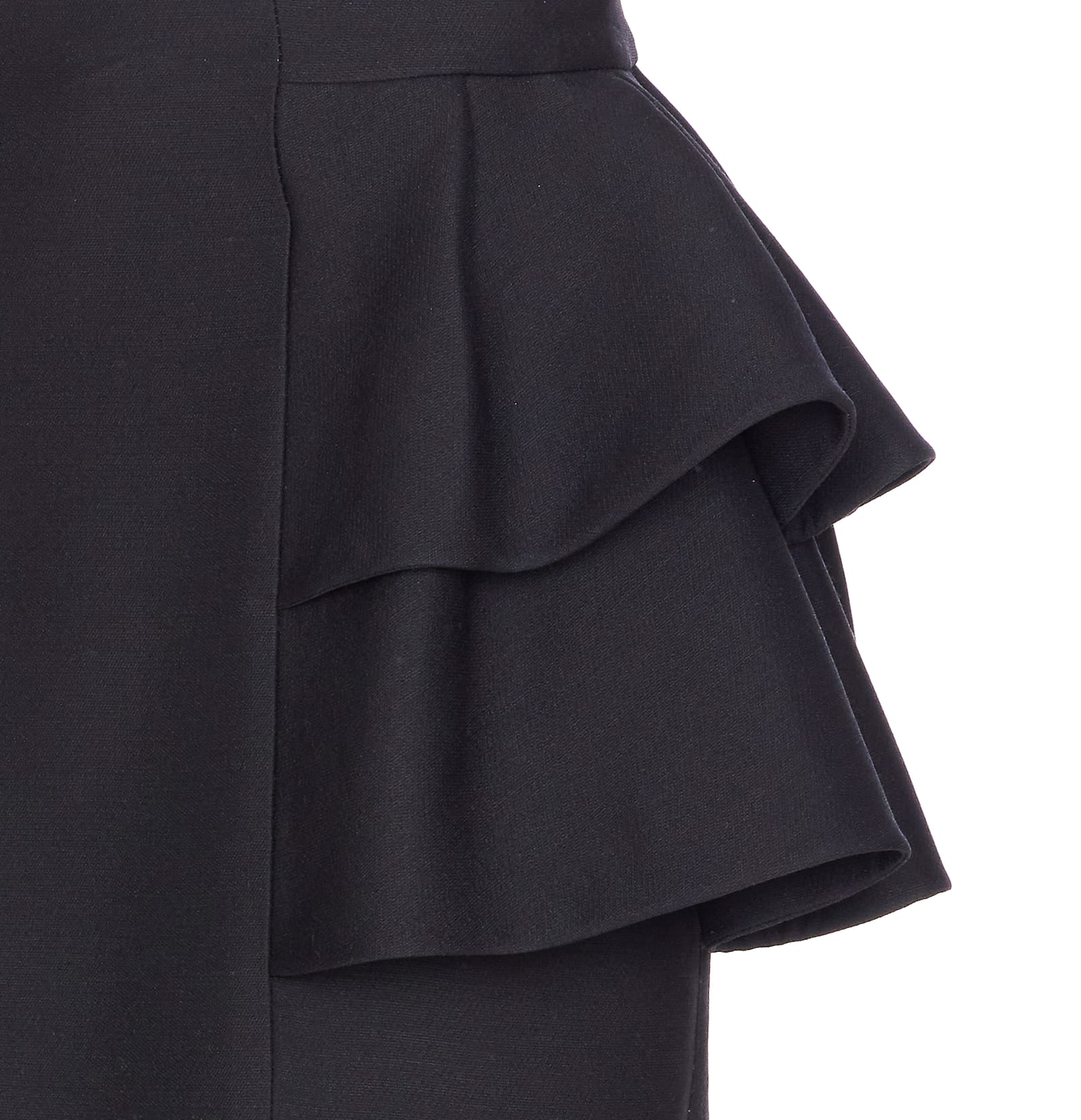 Valentino Couture Crepe High-waisted Skirt With Ruffle Detail