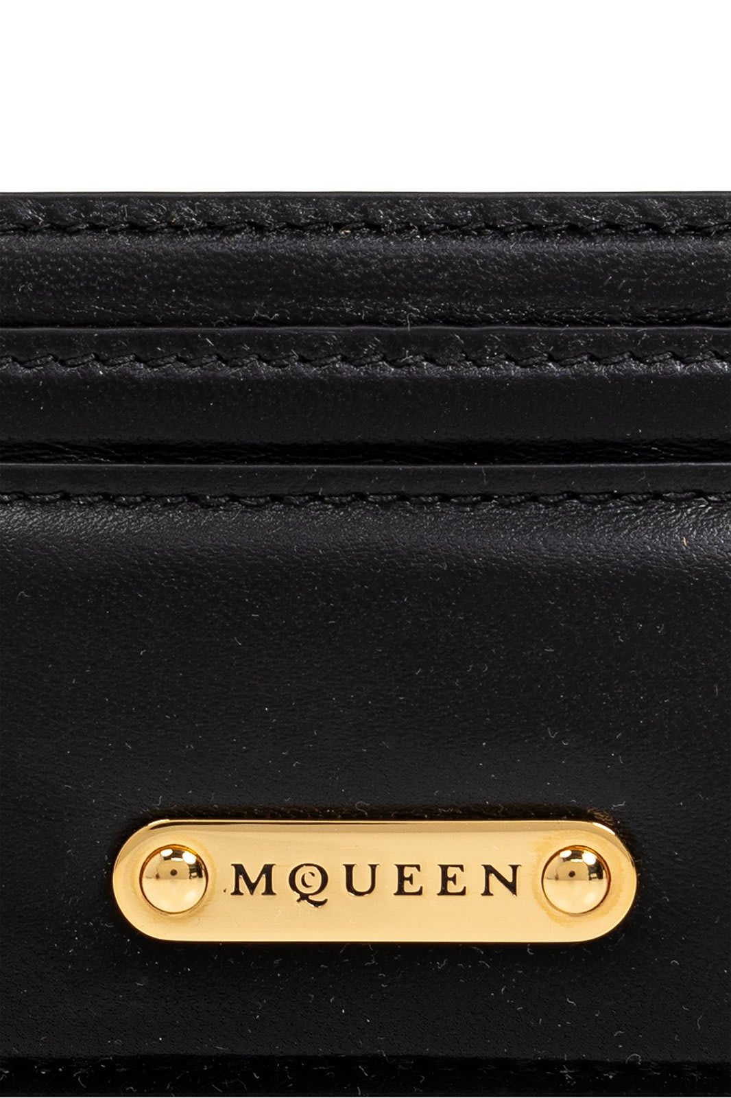 Shop Alexander Mcqueen Logo Plaque Card Case In Black