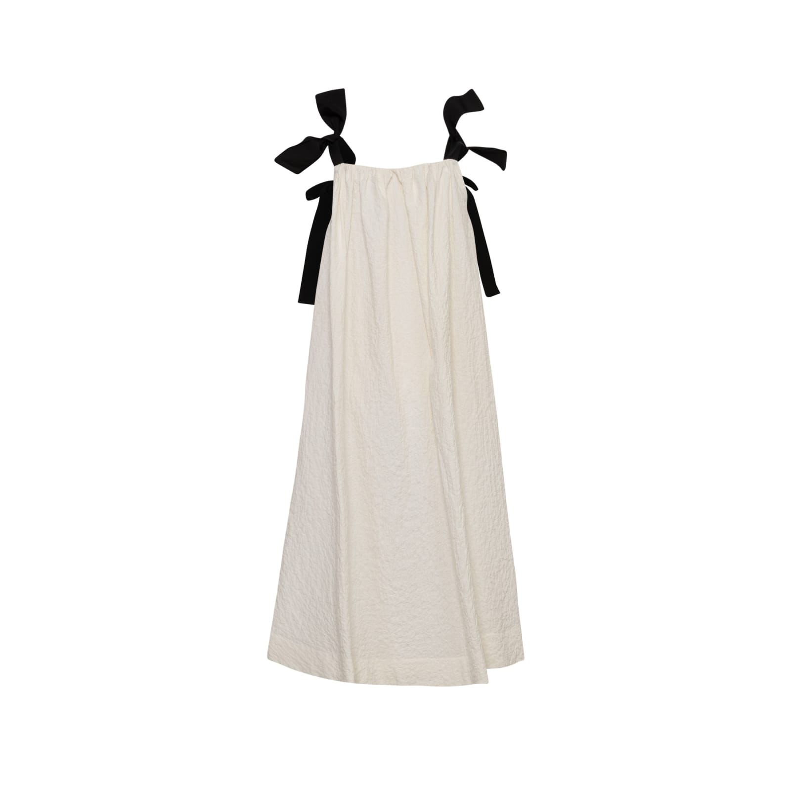 Shop Douuod Long Sleeveless Dress In Cream