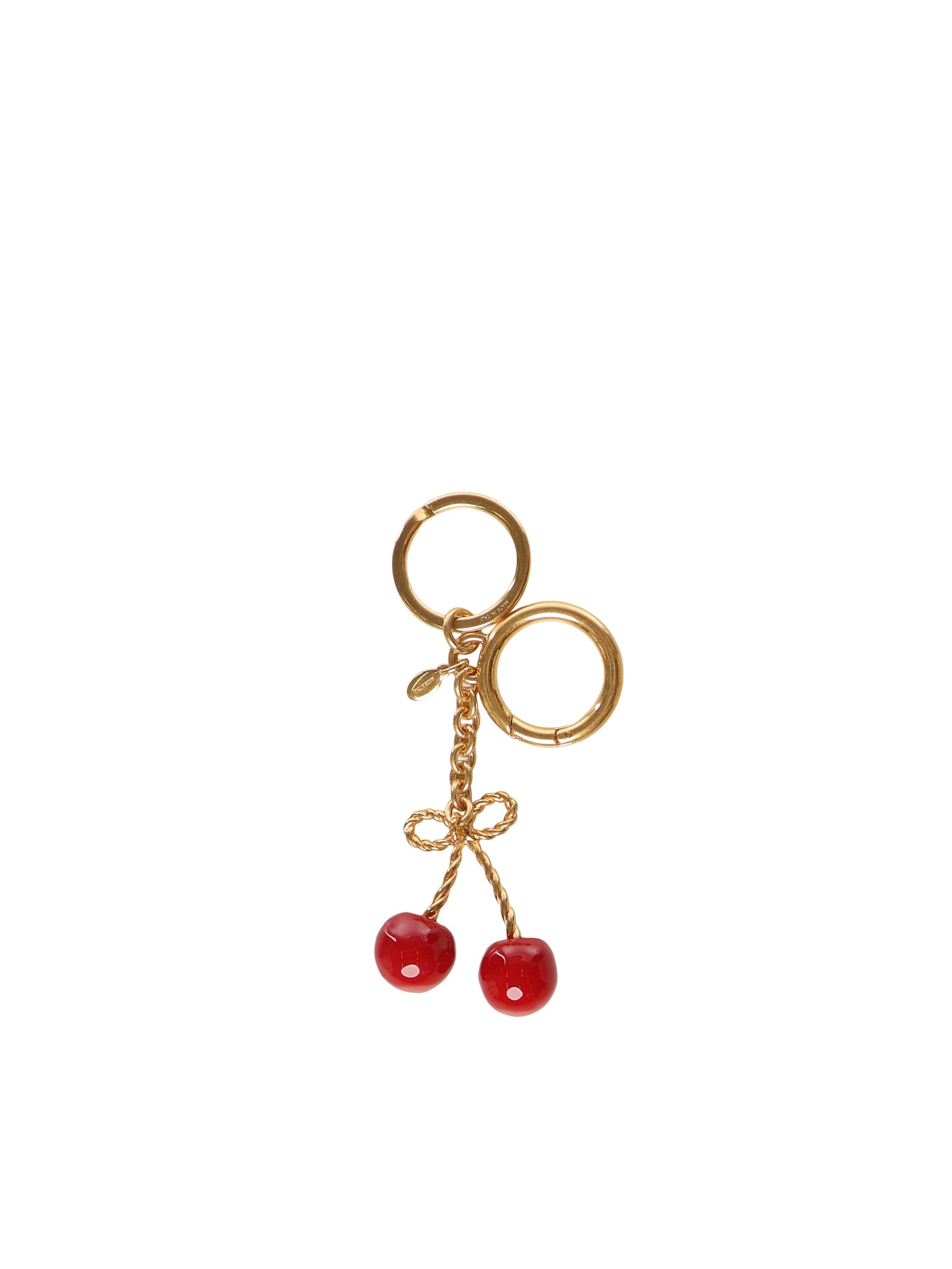 Valentino Cherryfic Bag Charm With Keychain In Gold
