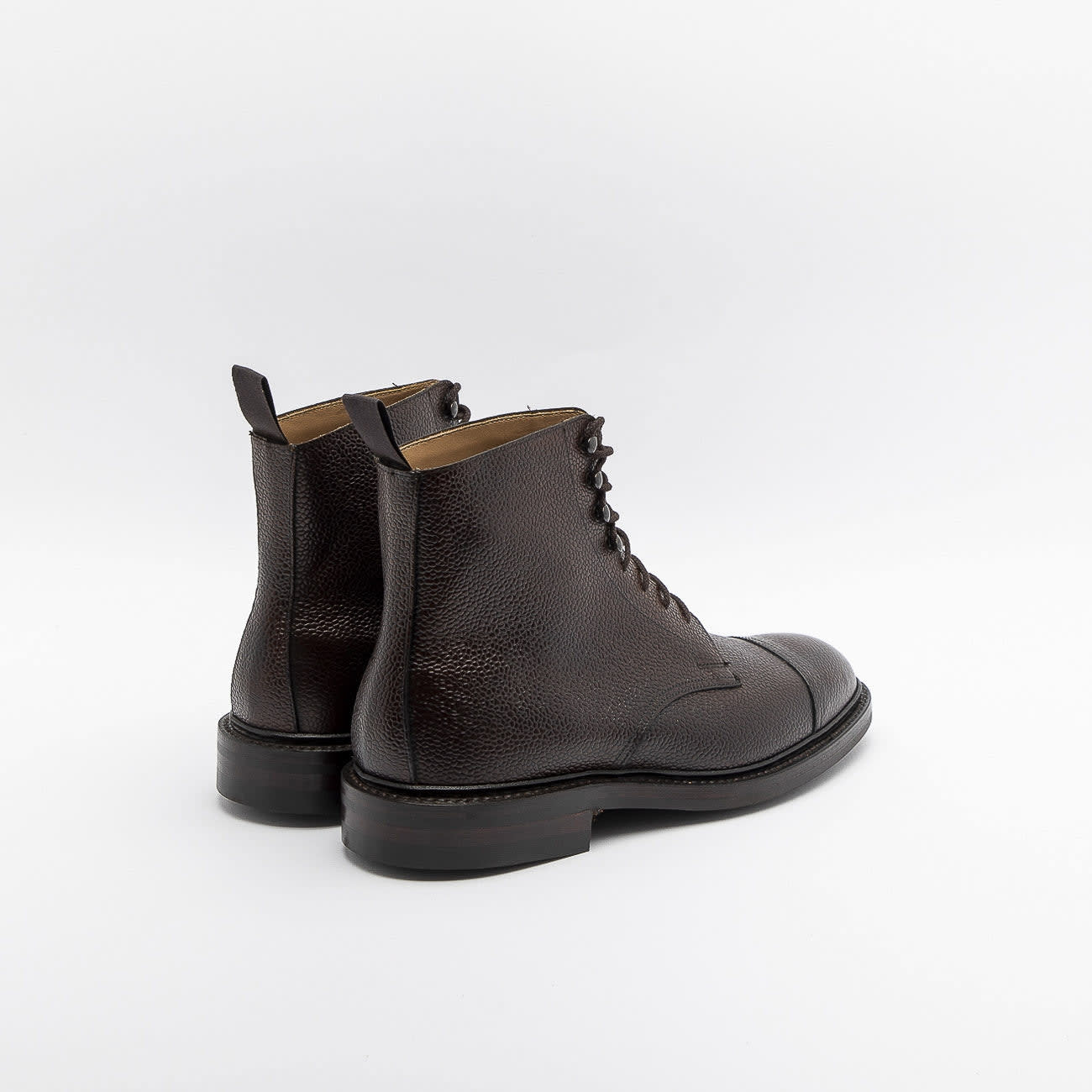 Shop Crockett &amp; Jones Dark Brown Scotch Grain Calf Derby Boot In Marrone