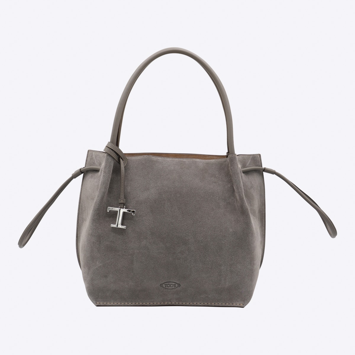 Tod's Grey Leather Totes In Gray