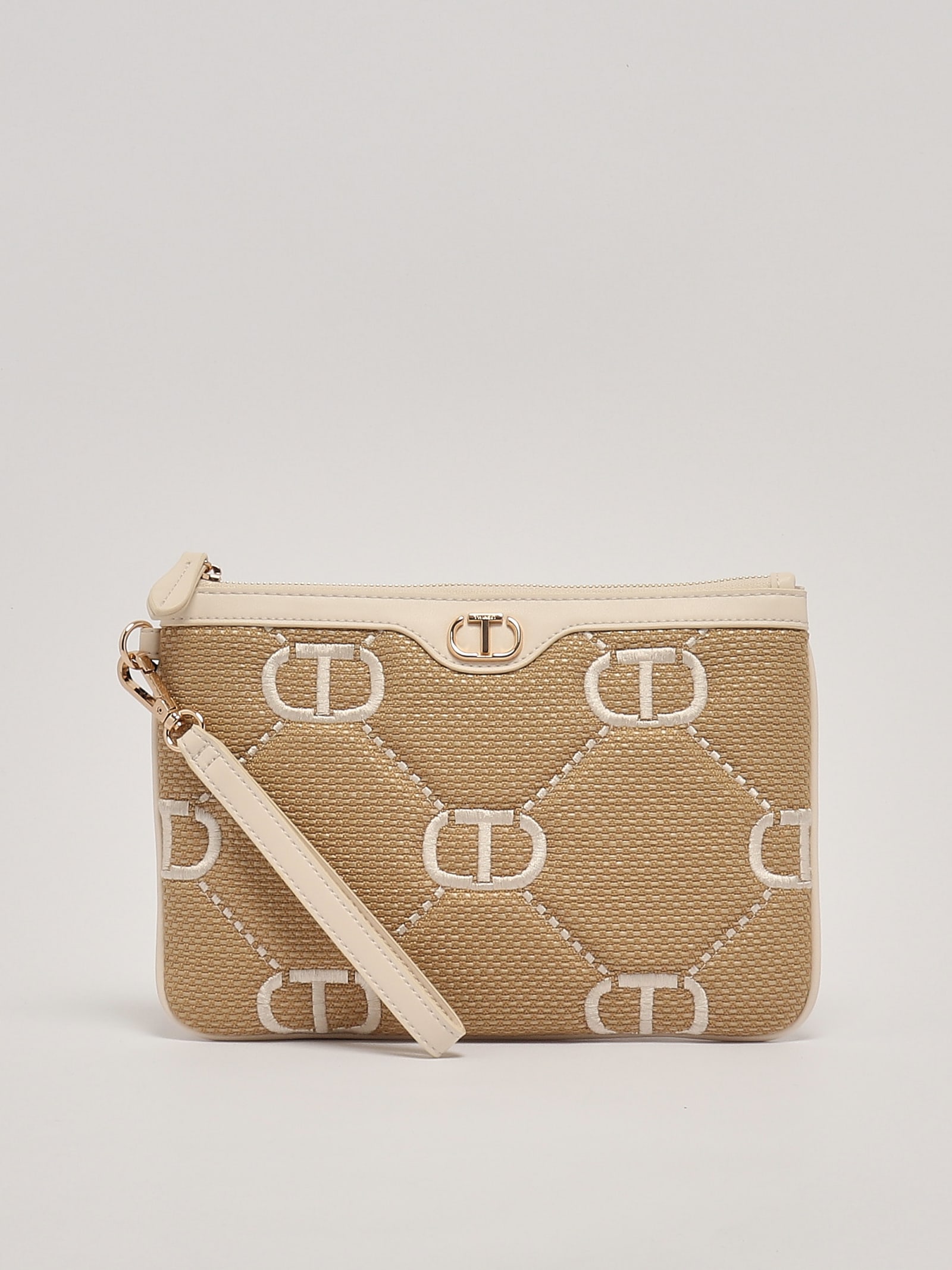 Twinset Poliester Clutch In Brown