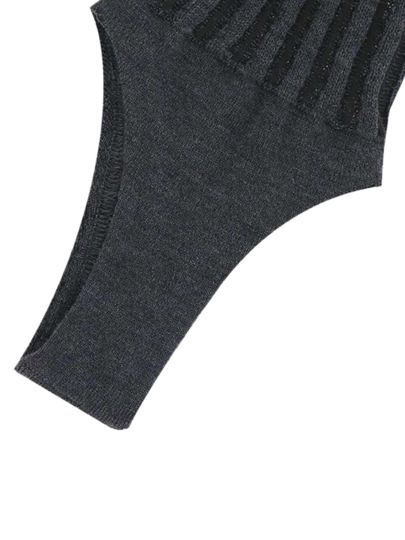 Shop Durazzi Milano Knitted Ribbed Stirrup Leg Warmer In Grey Melange Pale Yellow Stripes