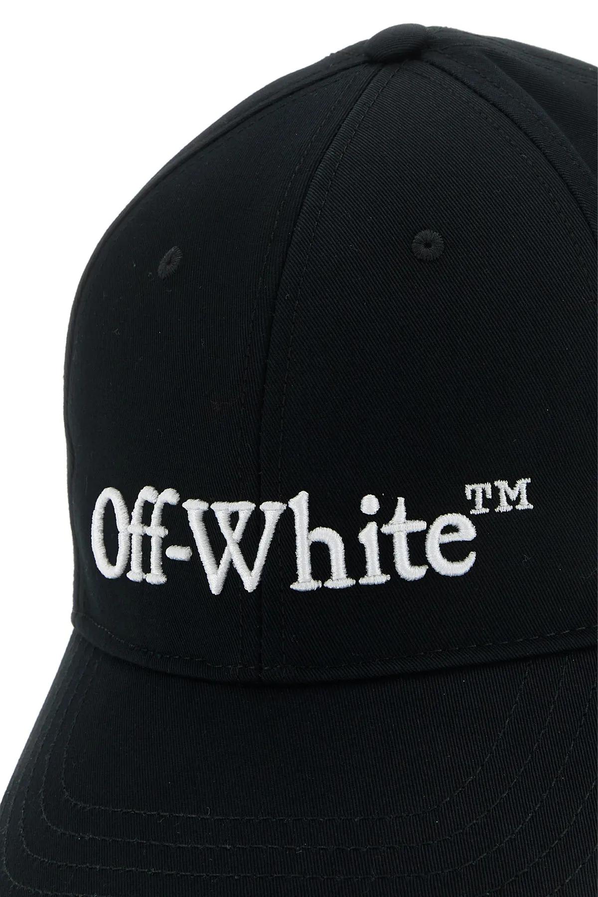 Shop Off-white Black Cotton Baseball Cap In Black - White