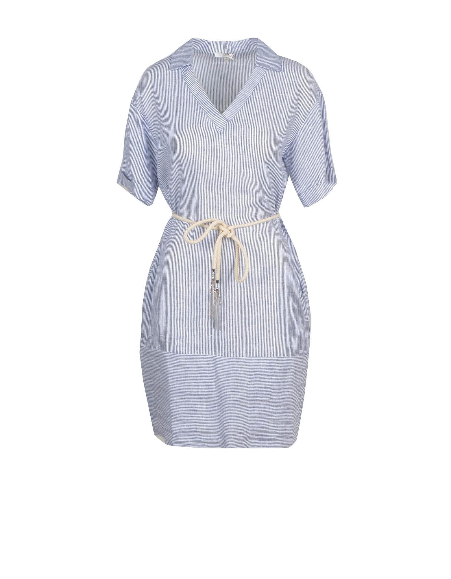 Peserico Womens White / Blue Dress