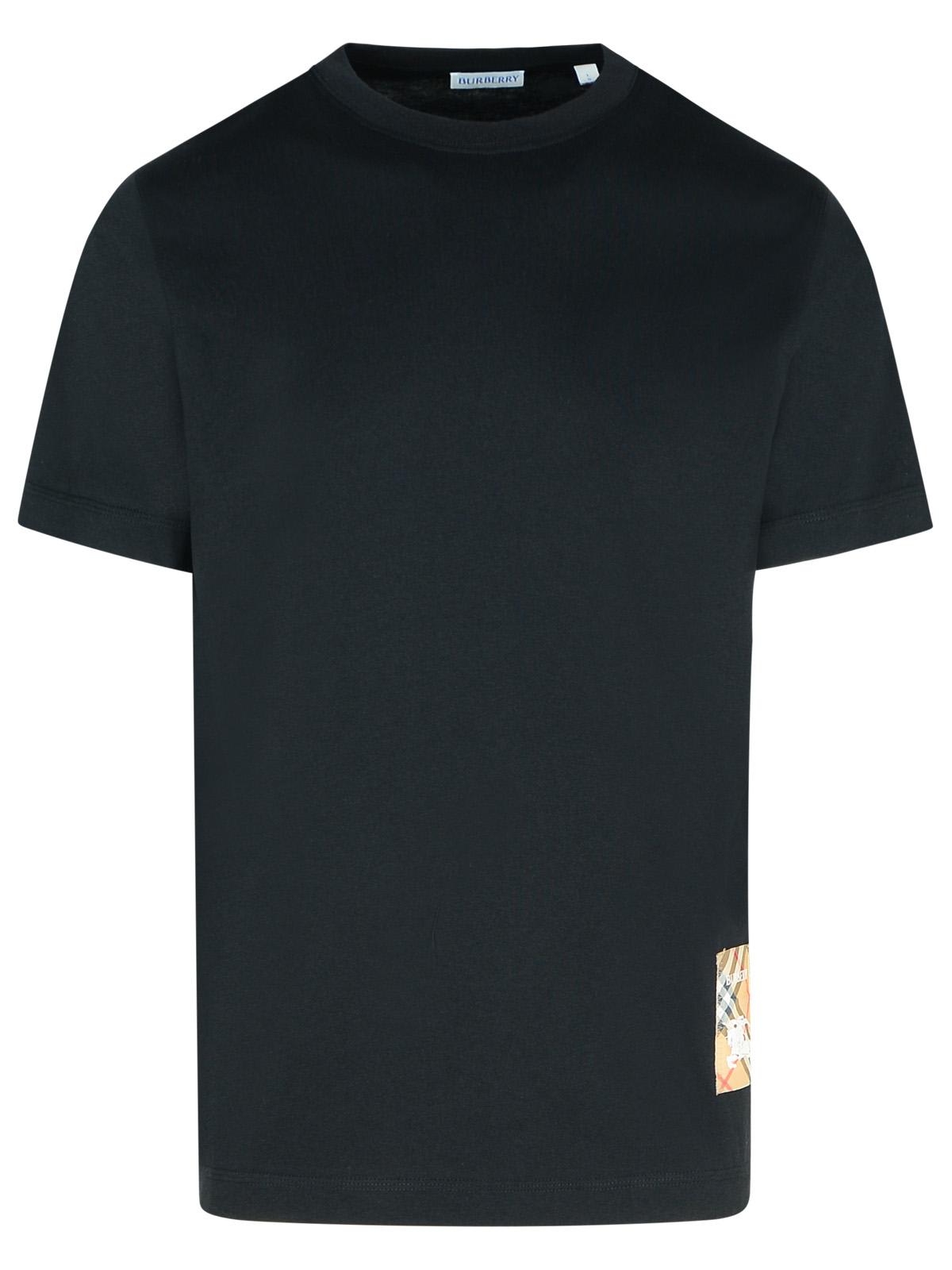 BURBERRY BLACK COTTON T-SHIRT 