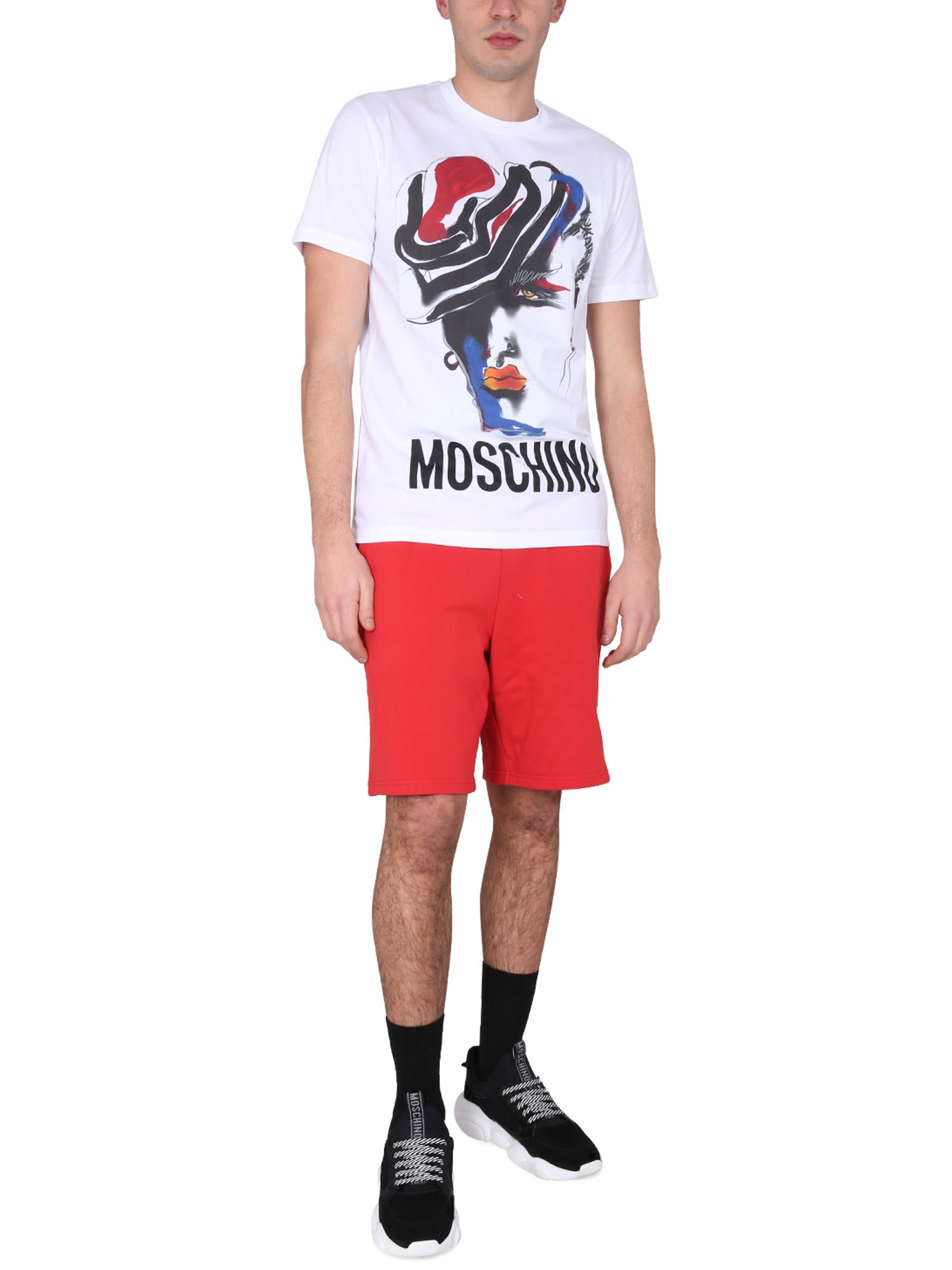 Shop Moschino Logo Print T-shirt In White