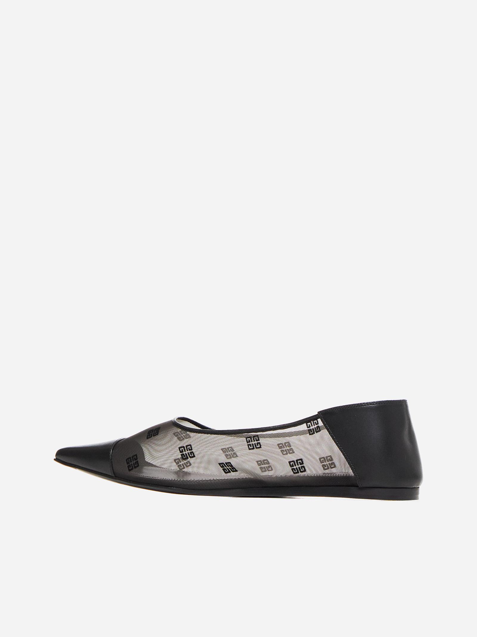 Shop Givenchy 4g Mesh Ballet Flats In Nero