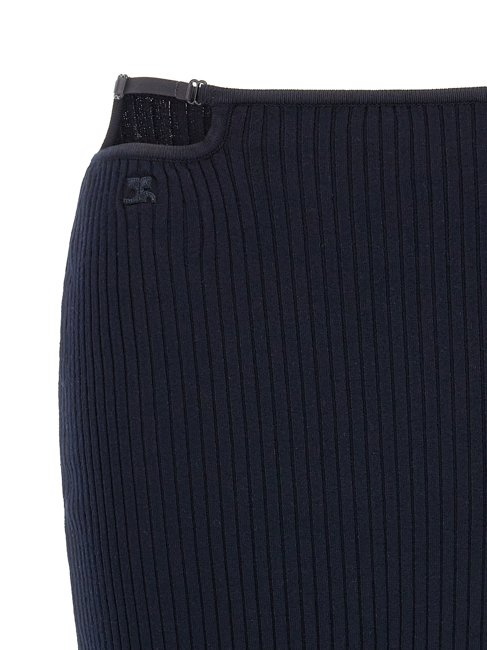 COURRÈGES LOOP RIB KNIT SKIRT