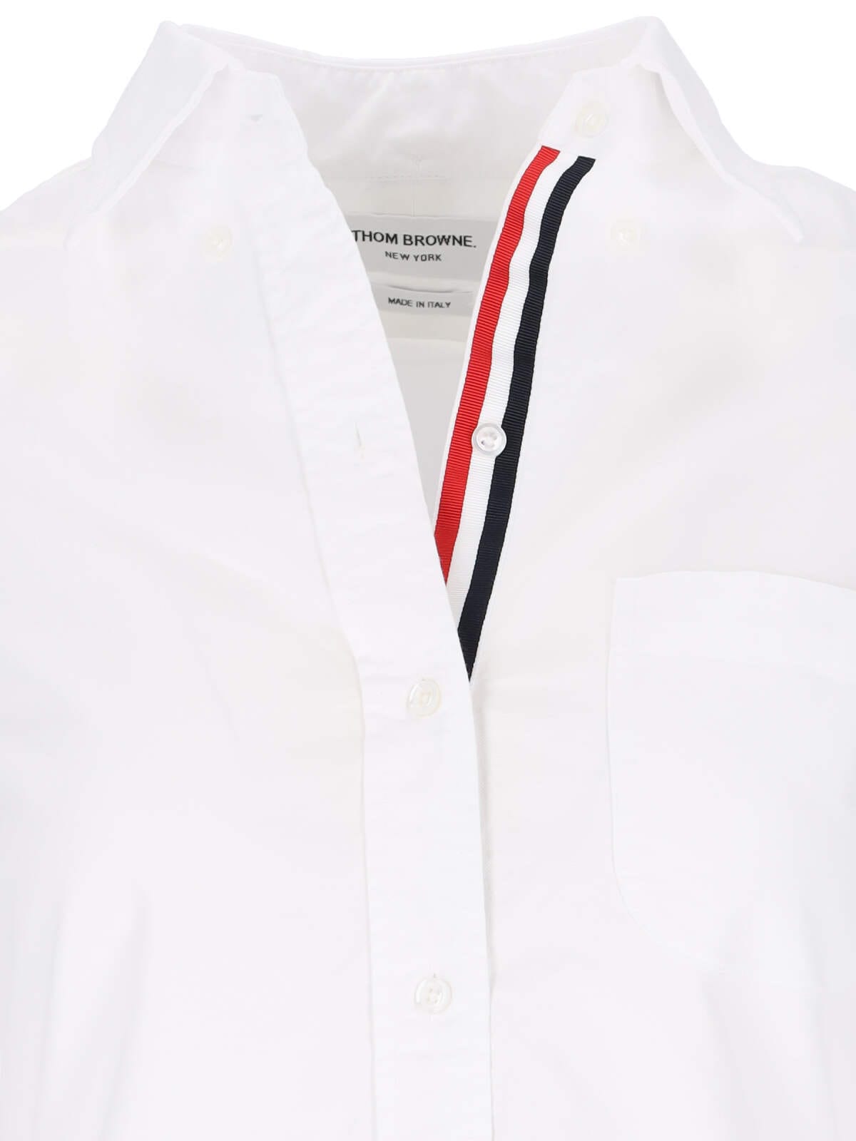 Shop Thom Browne Midi Shirt Dress In White