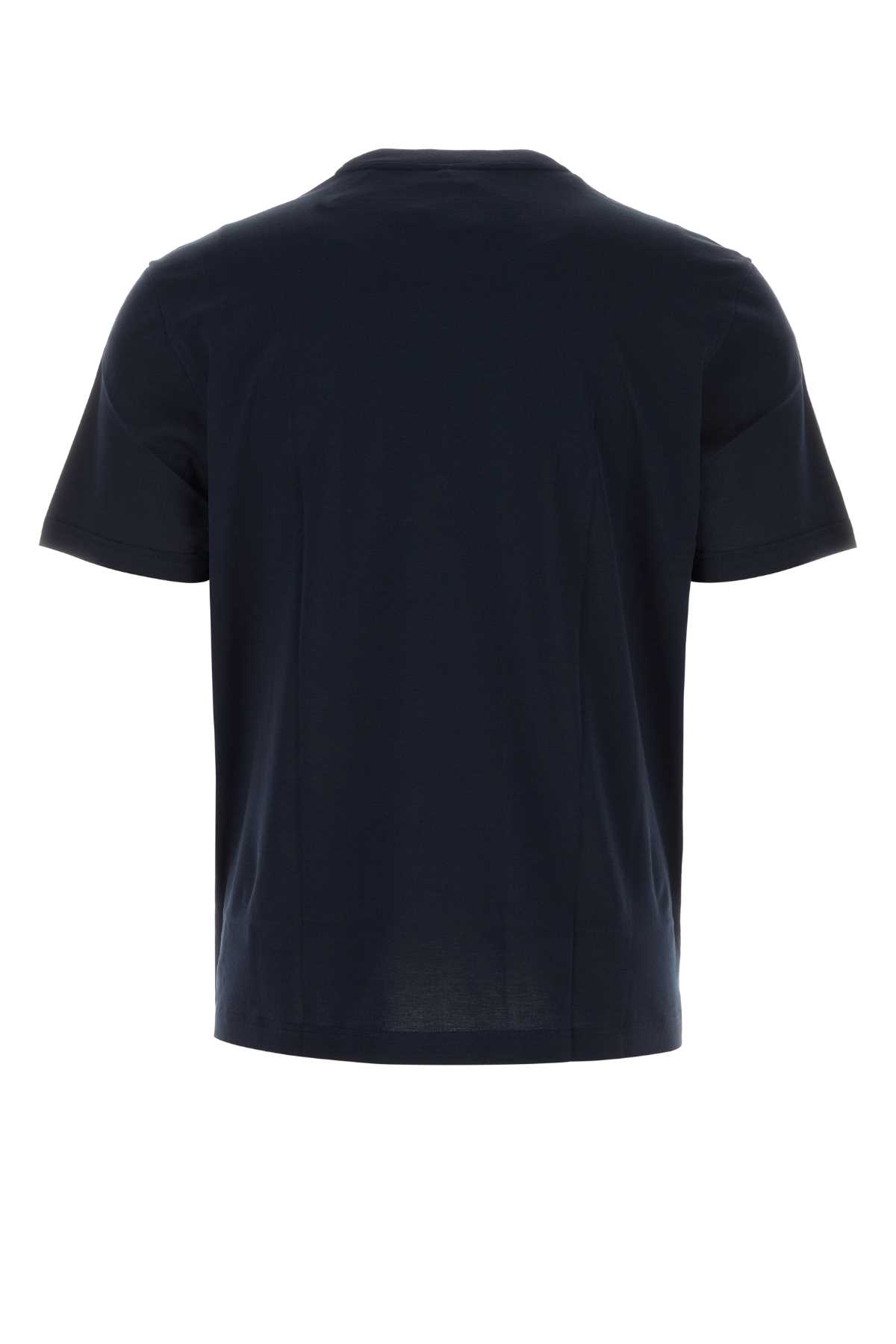 Shop Brioni Midnight Blue Cotton T-shirt In Navy