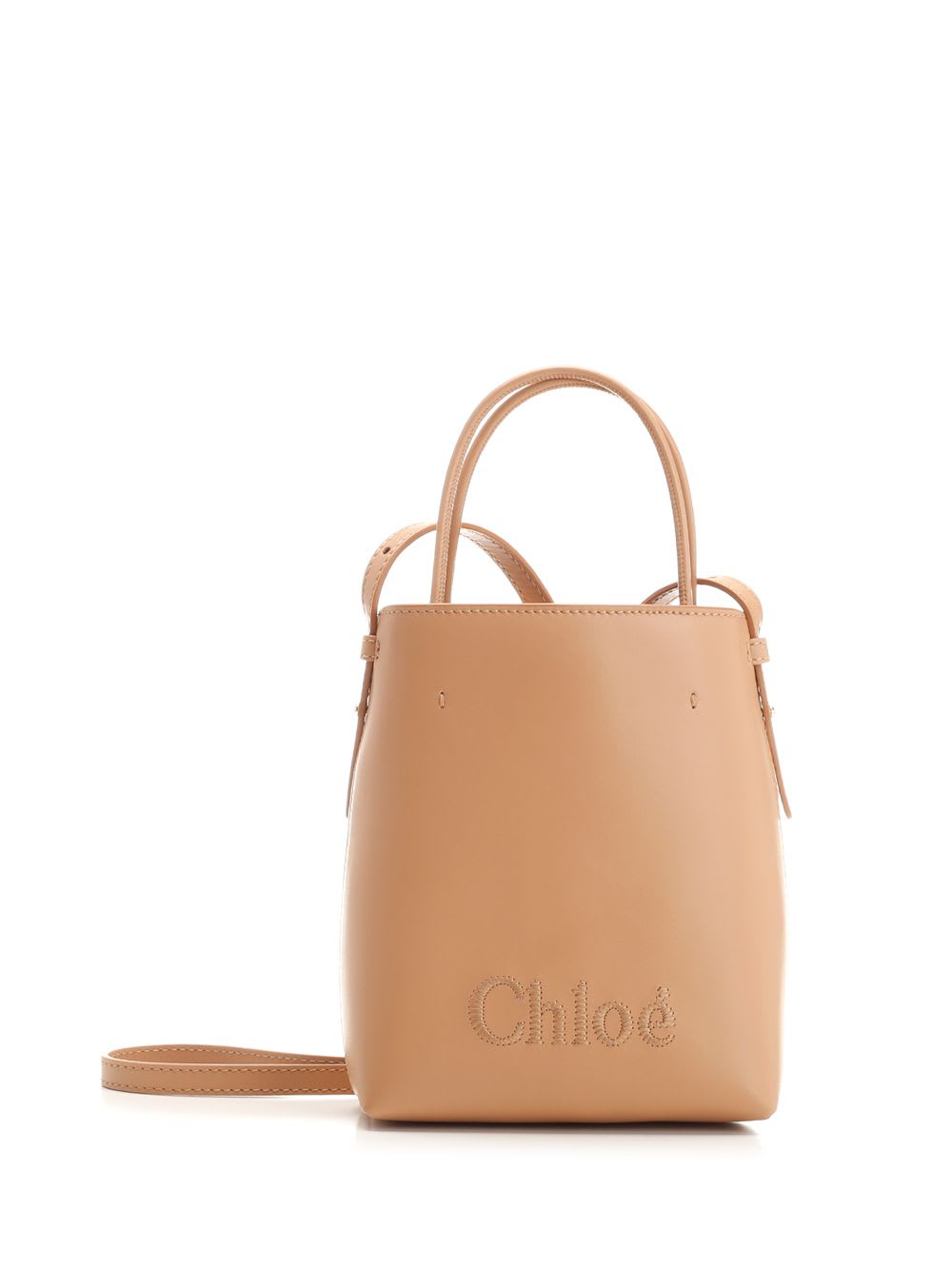 Shop Chloé Sense Micro Tote In Beige