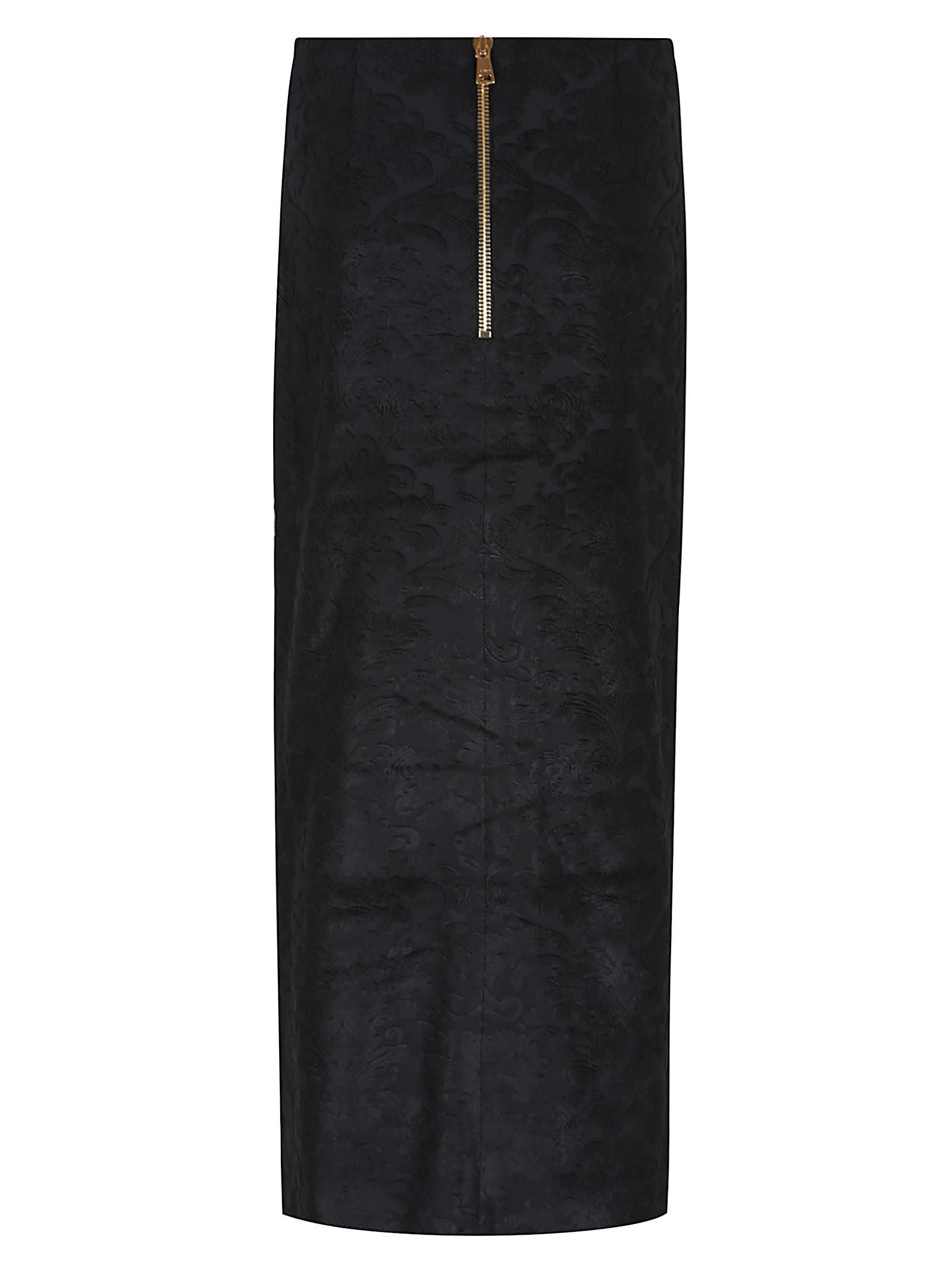 Balmain Buttoned High Waist Skirt With Slit Detail In Black