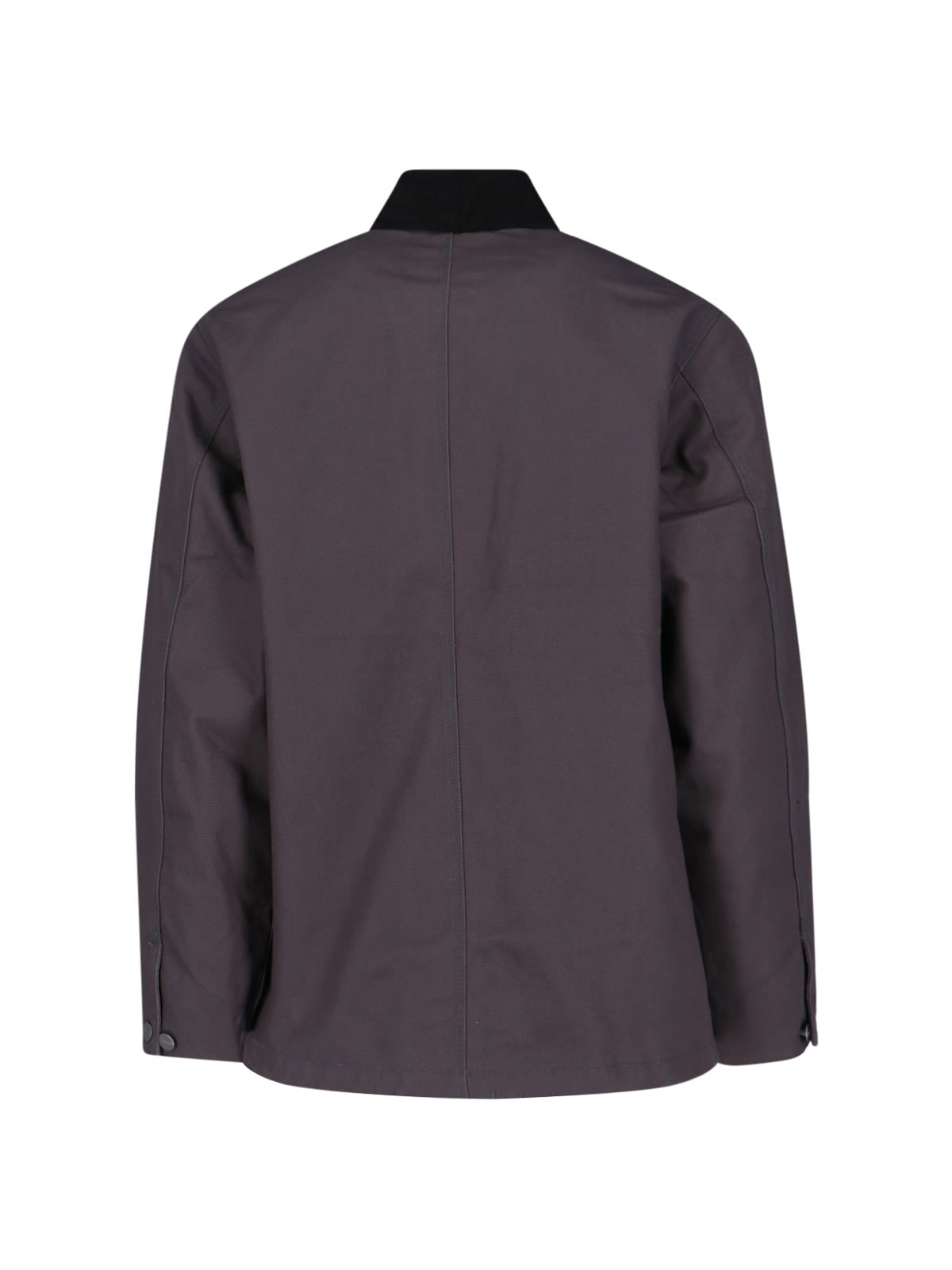 Carhartt Collared Neck Jacket With Long Sleeves And Pockets In Gray