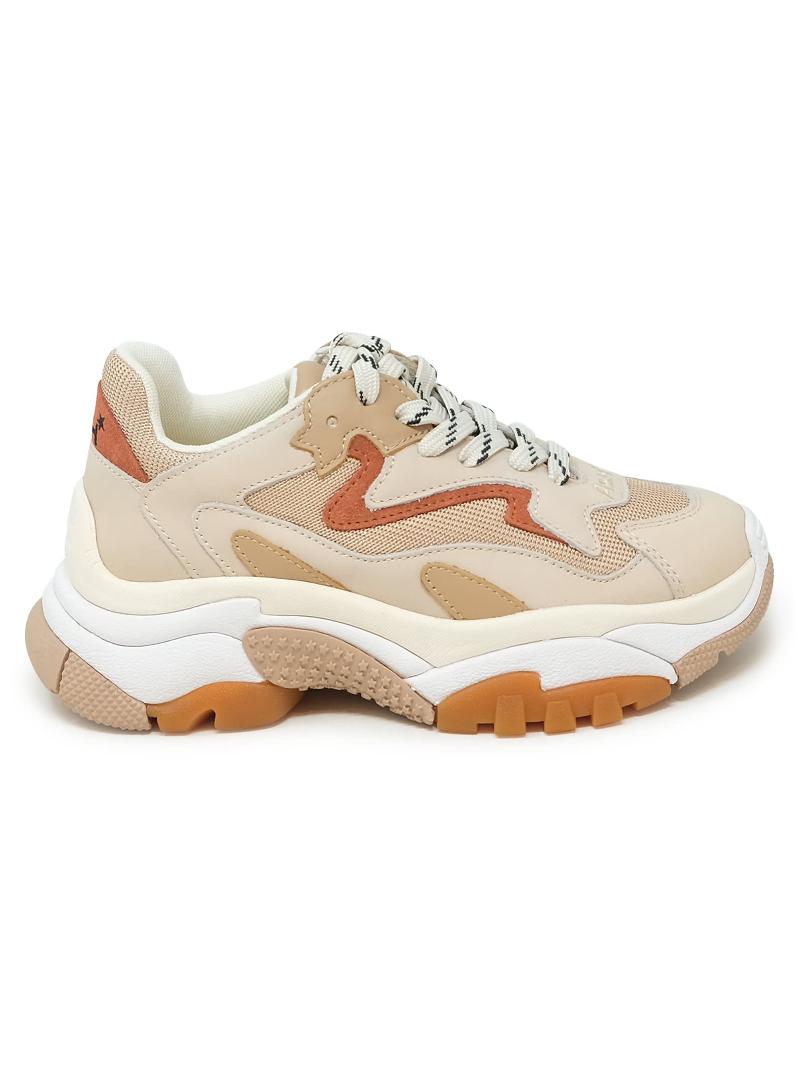 Shop Ash Beige Leather Addict Sneakers