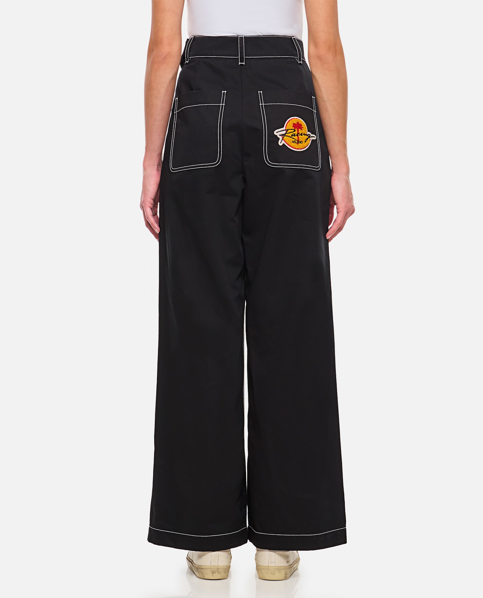 Moncler Genius Moncler X Palm Angels Black Contrast Trousers In Black